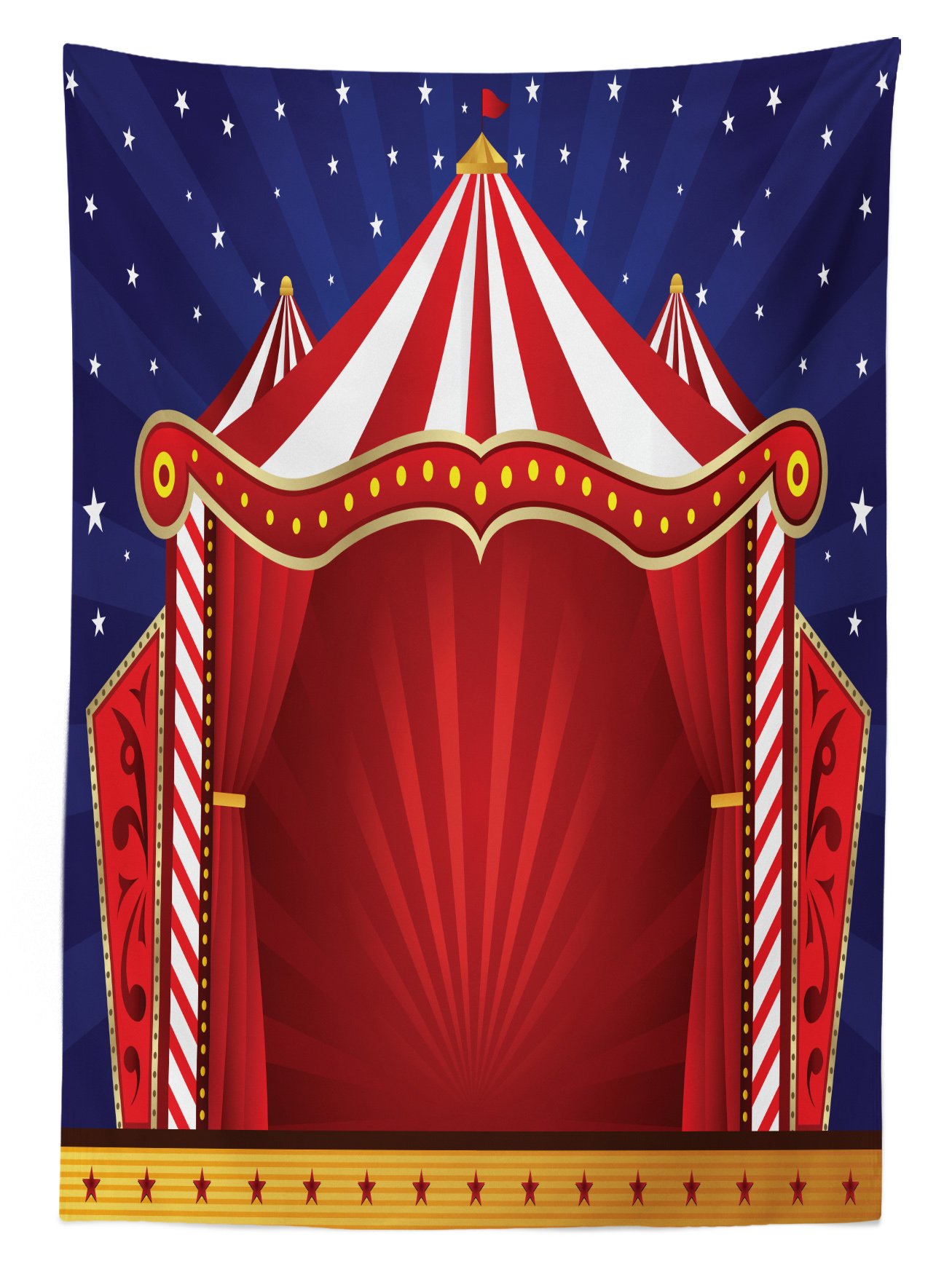 Ambesonne Circus Themed Outdoor Tablecloth - Waterproof Washable Picnic Table Cover for Parties, BBQ & Camping - 58