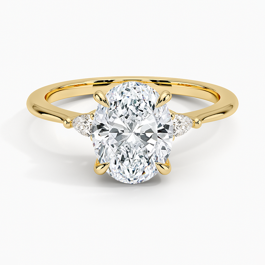 Aria Three Stone Diamond Engagement Ring Setting - 14K White Gold Prong Setting for 1.5ct Diamonds, Perfect for Proposals & Anniversaries