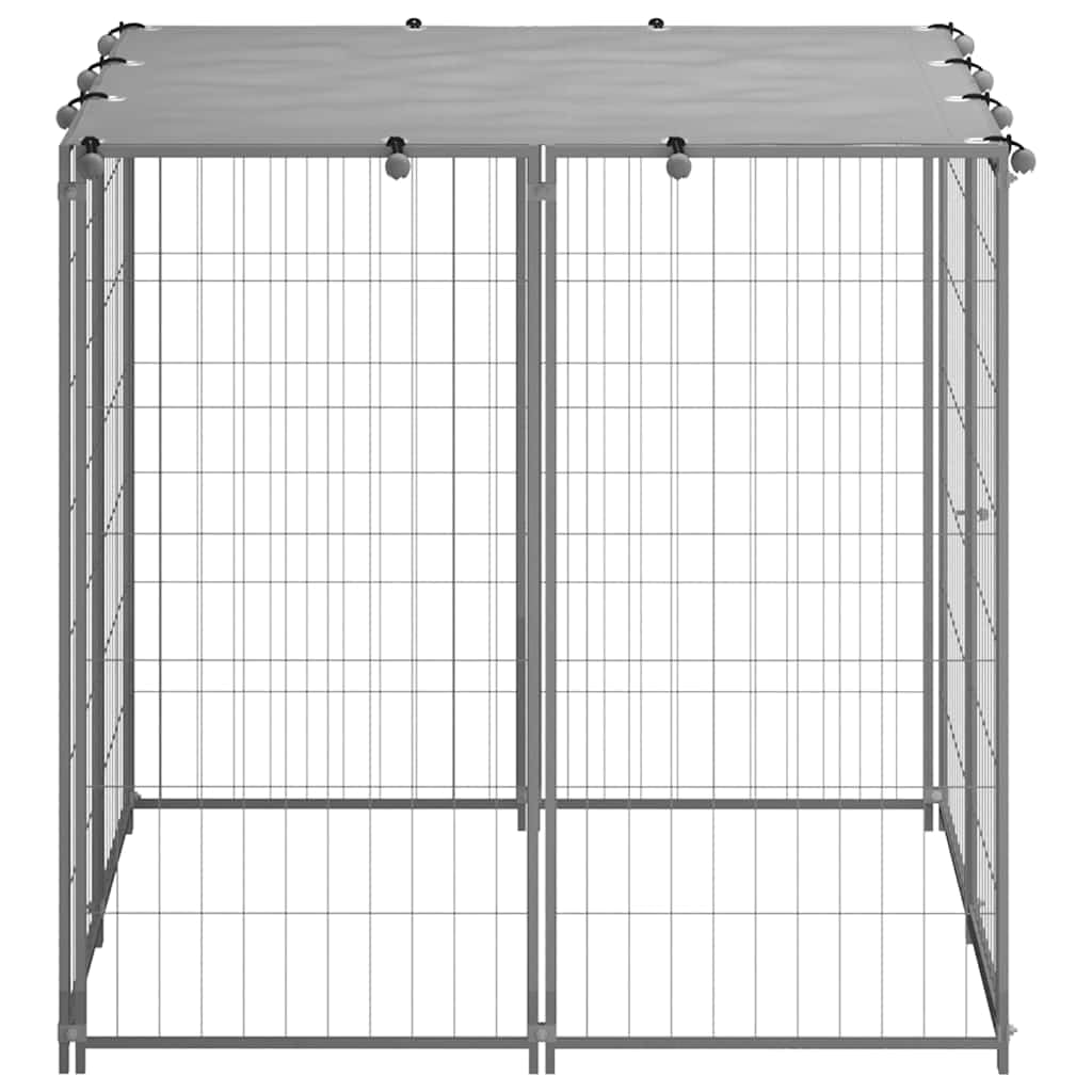 vidaXL Spacious Steel Dog Kennel with Secure Locking Door & UV-Resistant Roof - Durable Outdoor Dog Crate for Garden, Yard, Patio, and Backyard Use