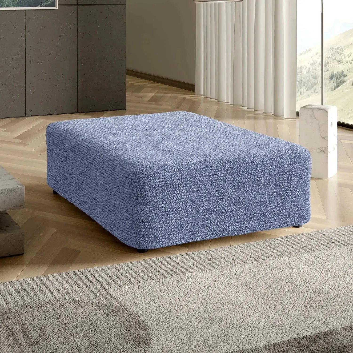 Large Ottoman Slipcover - Microfiber Collection for Living Room, Bedroom & Home Decor | Washable & Durable Furniture Cover