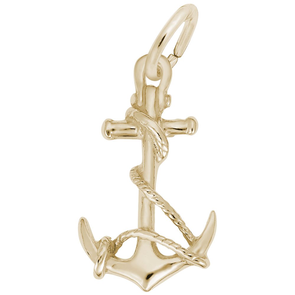 10K Yellow Gold Anchor Charm Pendant - Dainty Jewelry for Bracelets & Necklaces - Perfect for Gifts, Layering & Everyday Wear