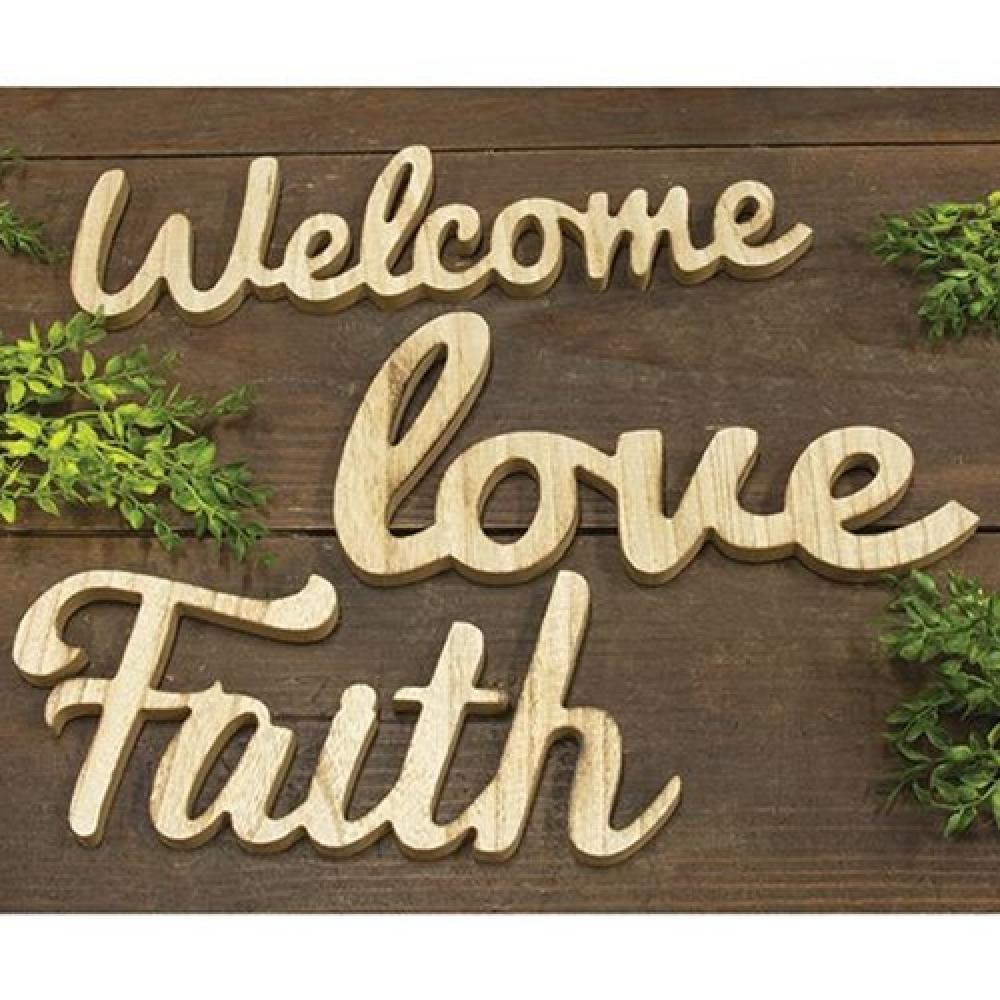 Welcome Freestanding Word Sign - Rustic Farmhouse Decor for Front Porch, Entryway & Home Decor - Perfect for Housewarming Gifts & Holiday Decorations