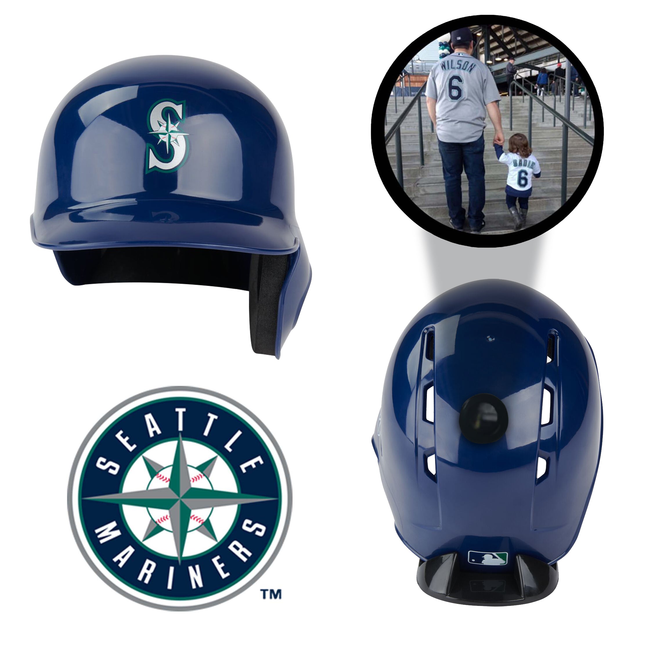 Seattle Mariners MLB Collectible Mini Batting Helmet - Official Replica Baseball Helmet for Fans, Display & Memorabilia - Perfect for Home Decor, Sports Collections & Gifts