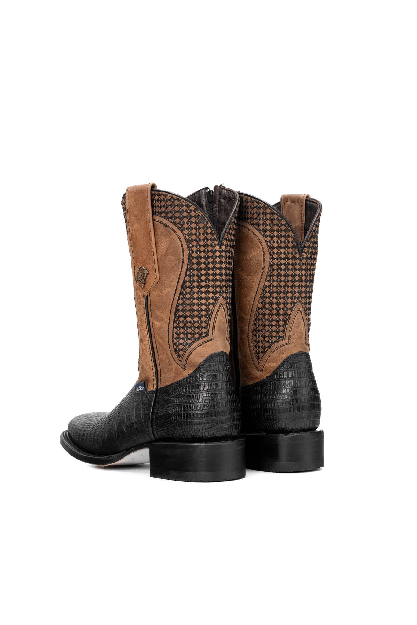Montana Lizard Rodeo Toe Cowboy Boots for Men - Genuine Leather Western Boots with Exotic Skin Design - Perfect for Country Dancing, Rodeo Events & Western Fashion