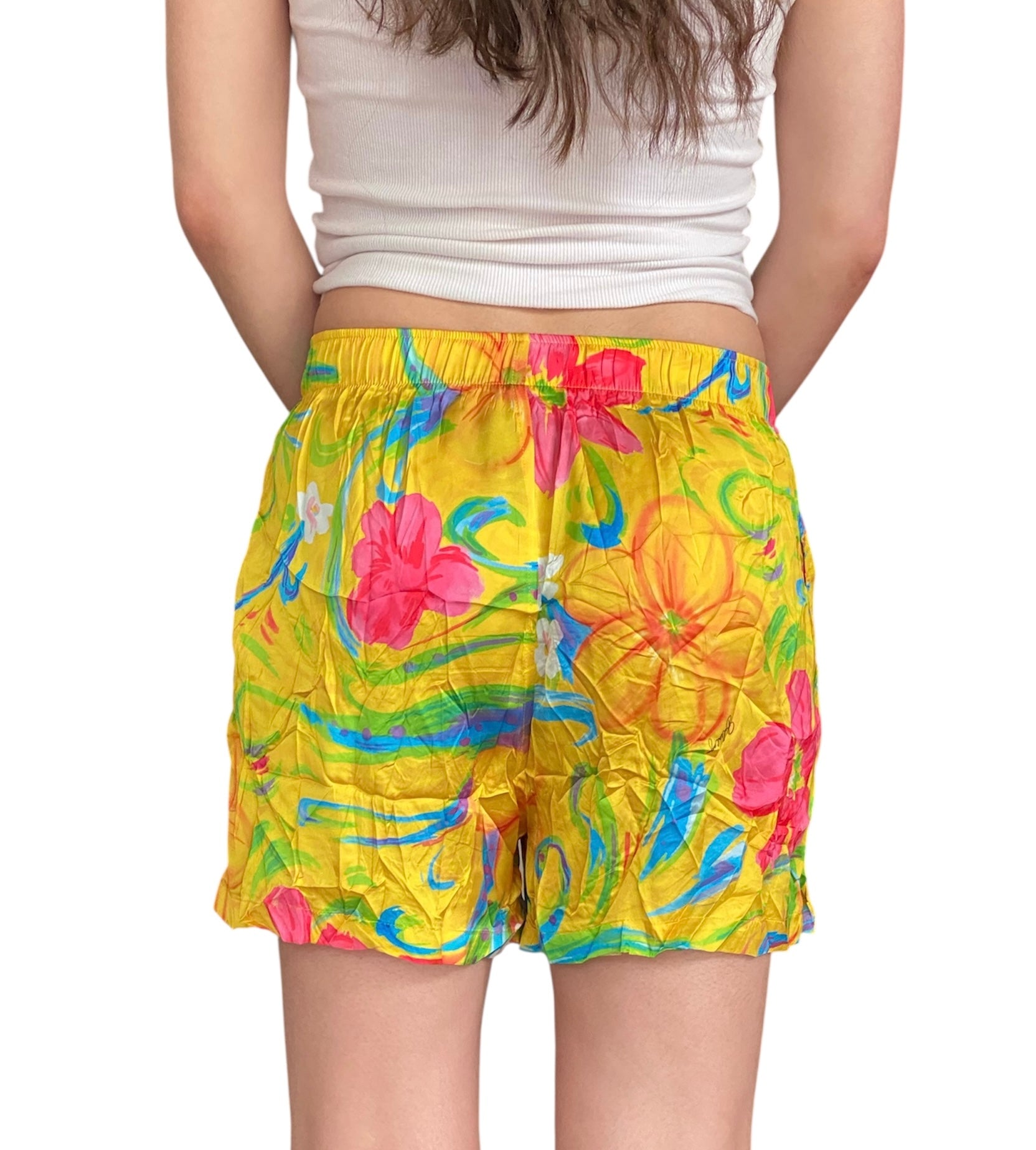 Balenciaga Women's Floral Print Satin Shorts - Stylish & Comfortable for Summer, Beach, and Casual Outings