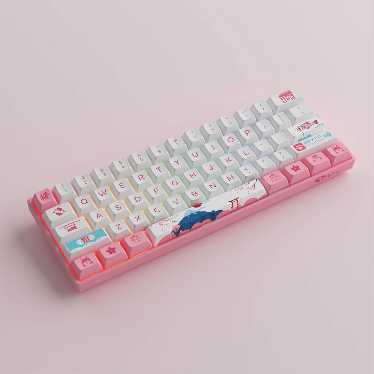 Akko 3061S Sakura R2 RGB Hot Swappable Mechanical Gaming Keyboard with CS Jelly Purple Switches | 60% Compact Design for PC, Mac, Office & Esports Gaming