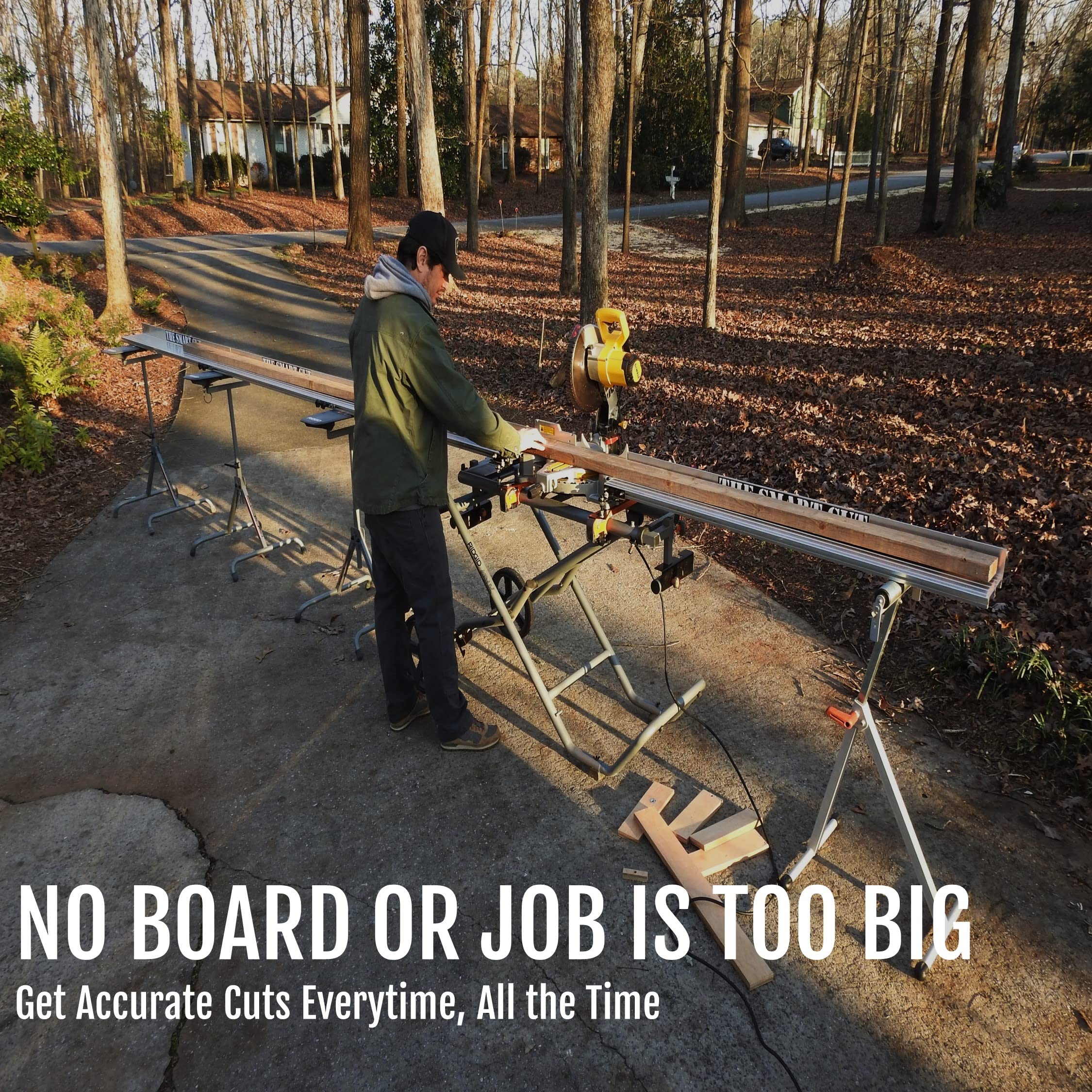 Universal Aluminum Saw Fence 18ft - Lightweight & Portable for Miter/Chop Saw Stands | Jobsite Setup