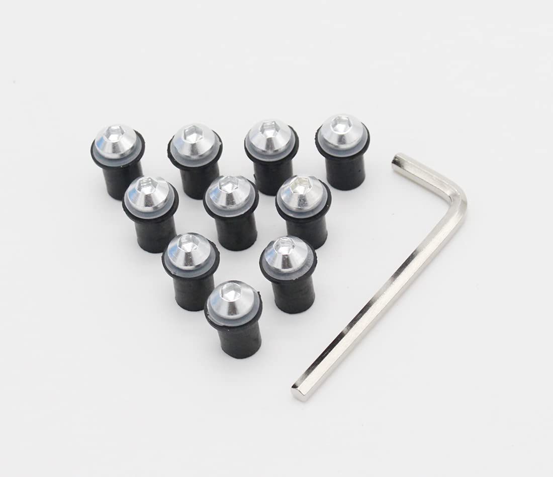 CBR 600 RR F5 Windshield Bolts Kit (2005-2006) - Silver Aluminum for Motorcycle Maintenance