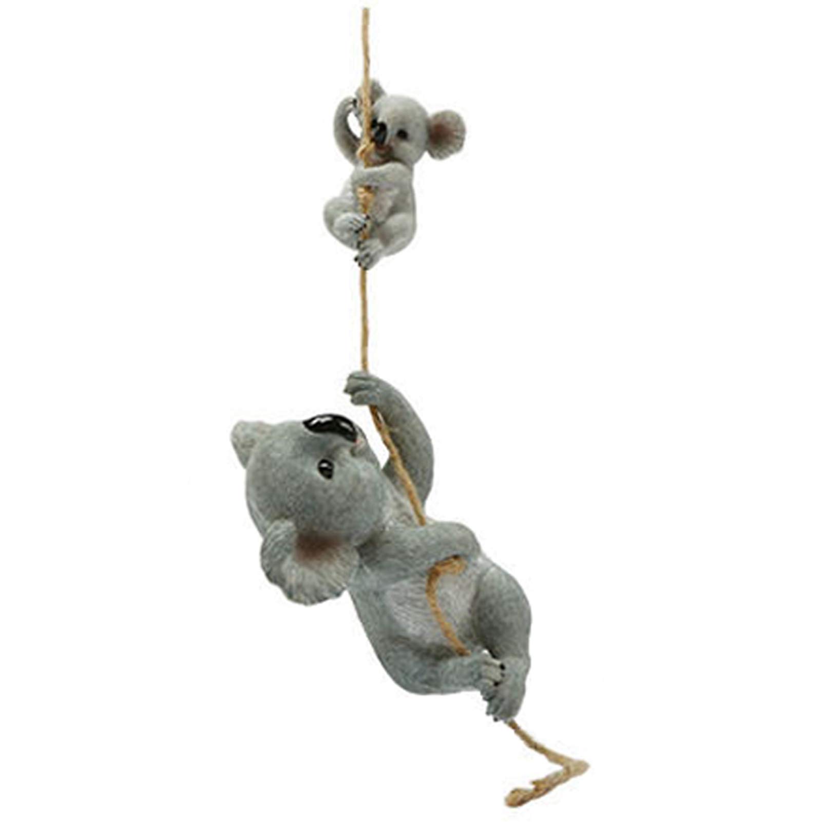 Cute Koala Hanging Resin Garden Statue - Swing Decor for Patio, Yard & Outdoor Spaces | Perfect for Garden Ornaments, Backyard Decorations & Home Landscaping
