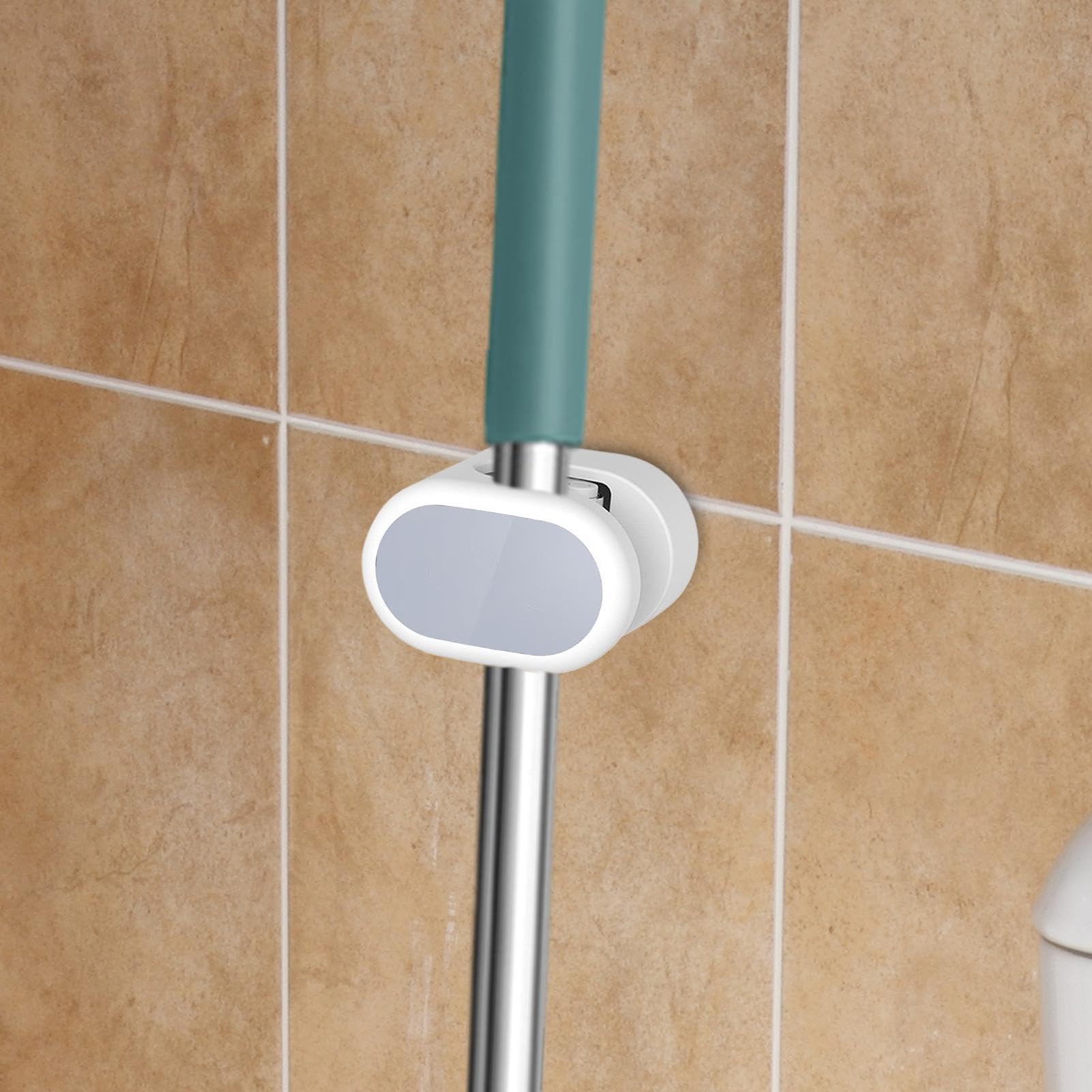 Wall Mount Mop Hanger - Heavy Duty Adhesive Broom Holder & Utility Hook Rack | Waterproof Kitchen Storage Organizer for Mops, Gardening Tools, Bathroom Cleaning Supplies | Perfect for Small Spaces, Closets & Garage Organization