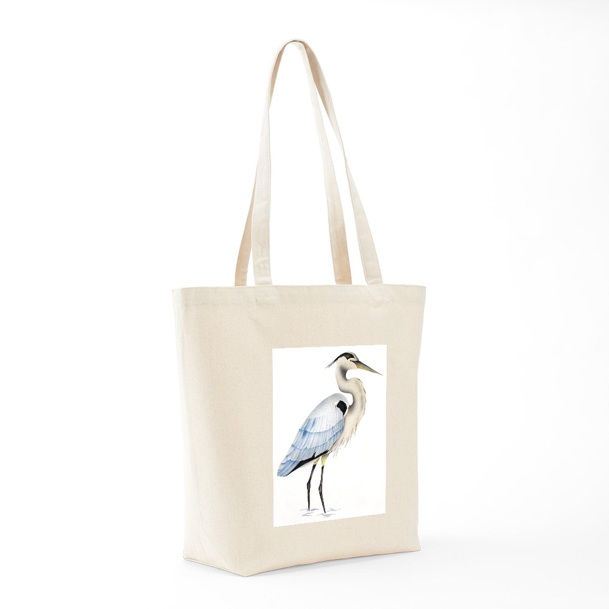 Great Blue Heron Canvas Tote Bag - Eco-Friendly Reusable Shopping Bag for Groceries, Beach & Daily Use | Natural Cotton Tote with Bird Design