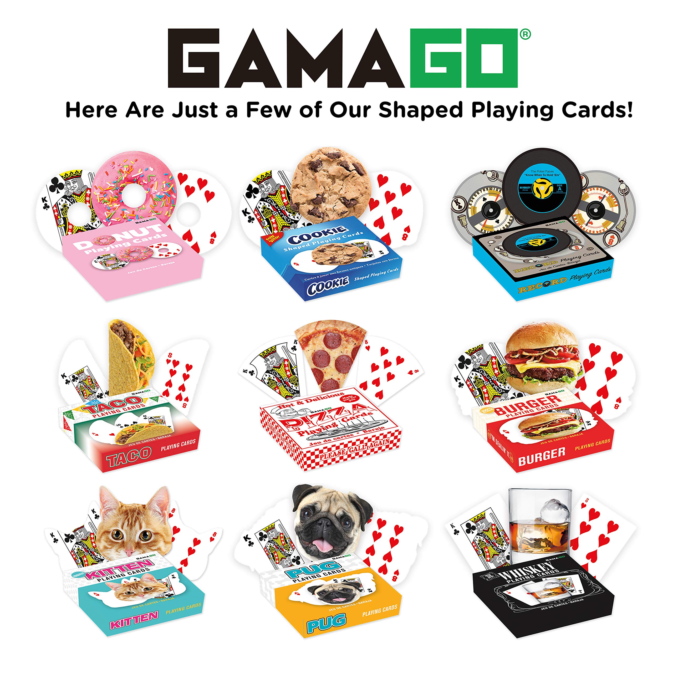 GAMAGO Kitten Playing Cards - Unique Cat-Shaped Deck for Poker, Blackjack & Fun Game Nights - Perfect Gift for Cat Lovers, Birthday Parties, Stocking Stuffers & White Elephant Exchanges - Vibrant Multicolor Design (3 Inches) - Great for Family Gatherings, Travel Games & Themed Parties