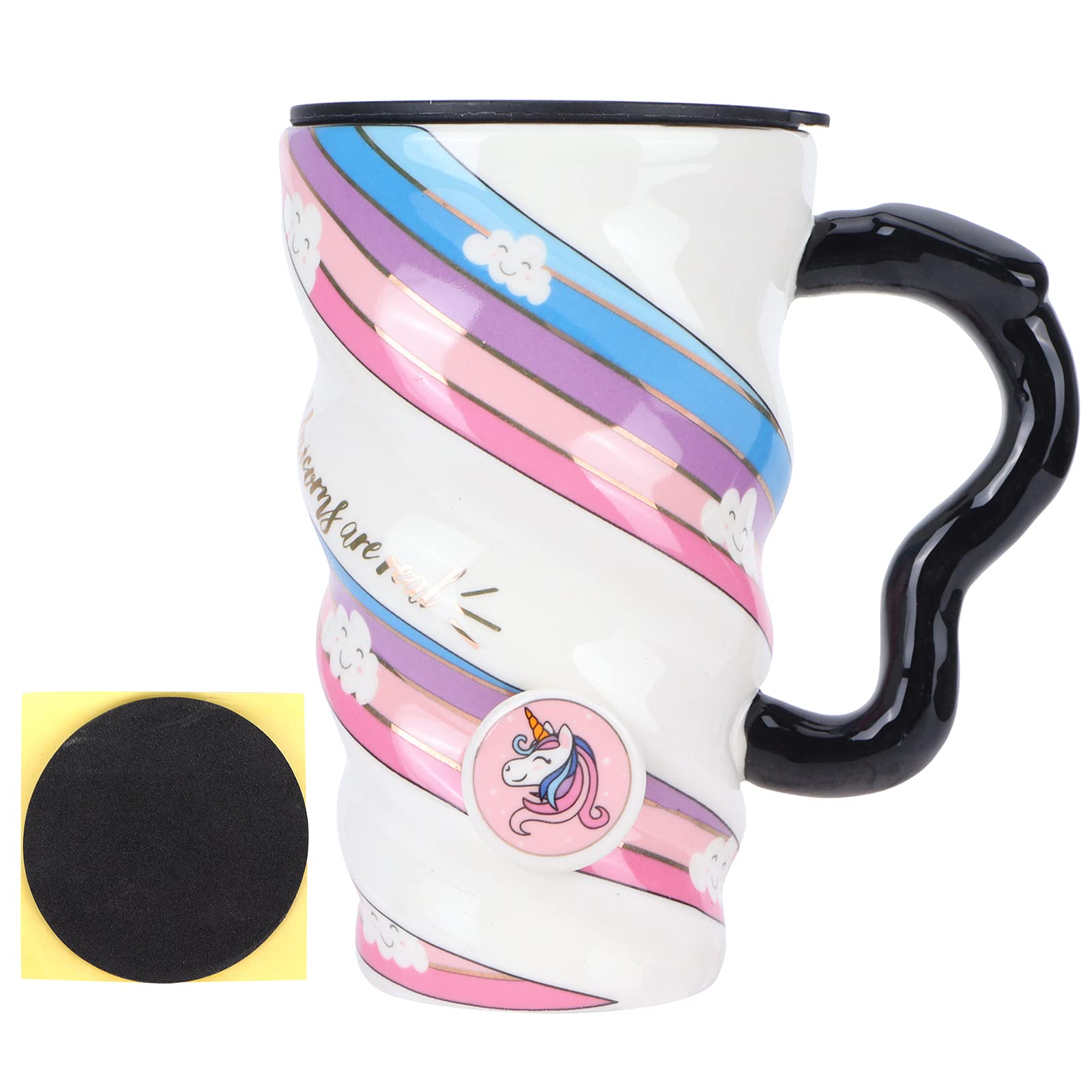 Premium Ceramic Coffee Mug with Lid - Large Capacity 16oz, Durable & Stylish Animal Print Design - Perfect for Home, Office, or Gifts (Type B with Cover) - Ideal for Hot/Cold Beverages, Tea, Coffee, or Soups