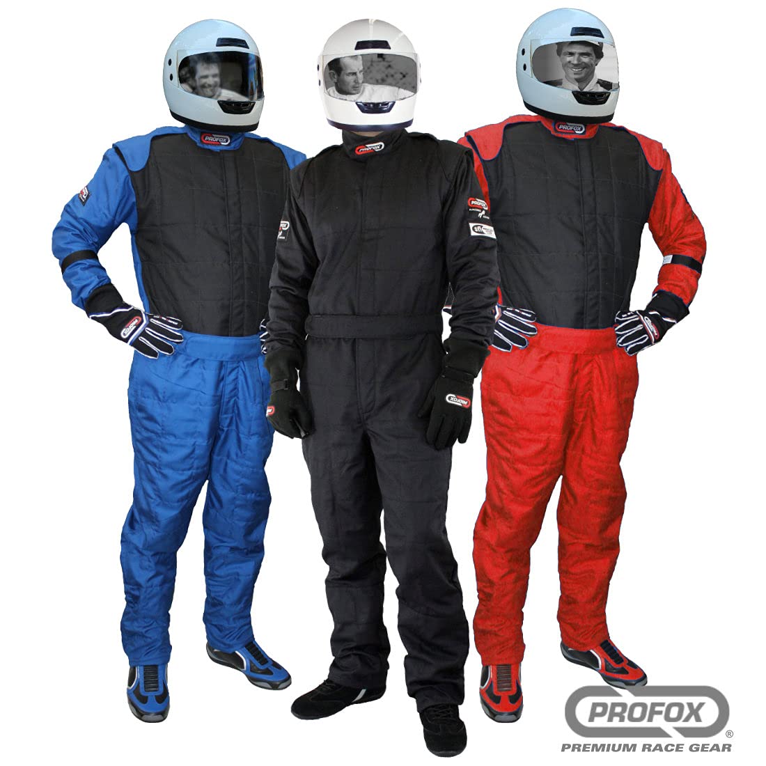 PROFOX-501 One-Piece Auto Racing Fire Suit SFI 3.2A/5 Certified - Flame Resistant Black Racing Suit Size 2XL for Drag Racing, Track Days & Motorsport Safety Gear