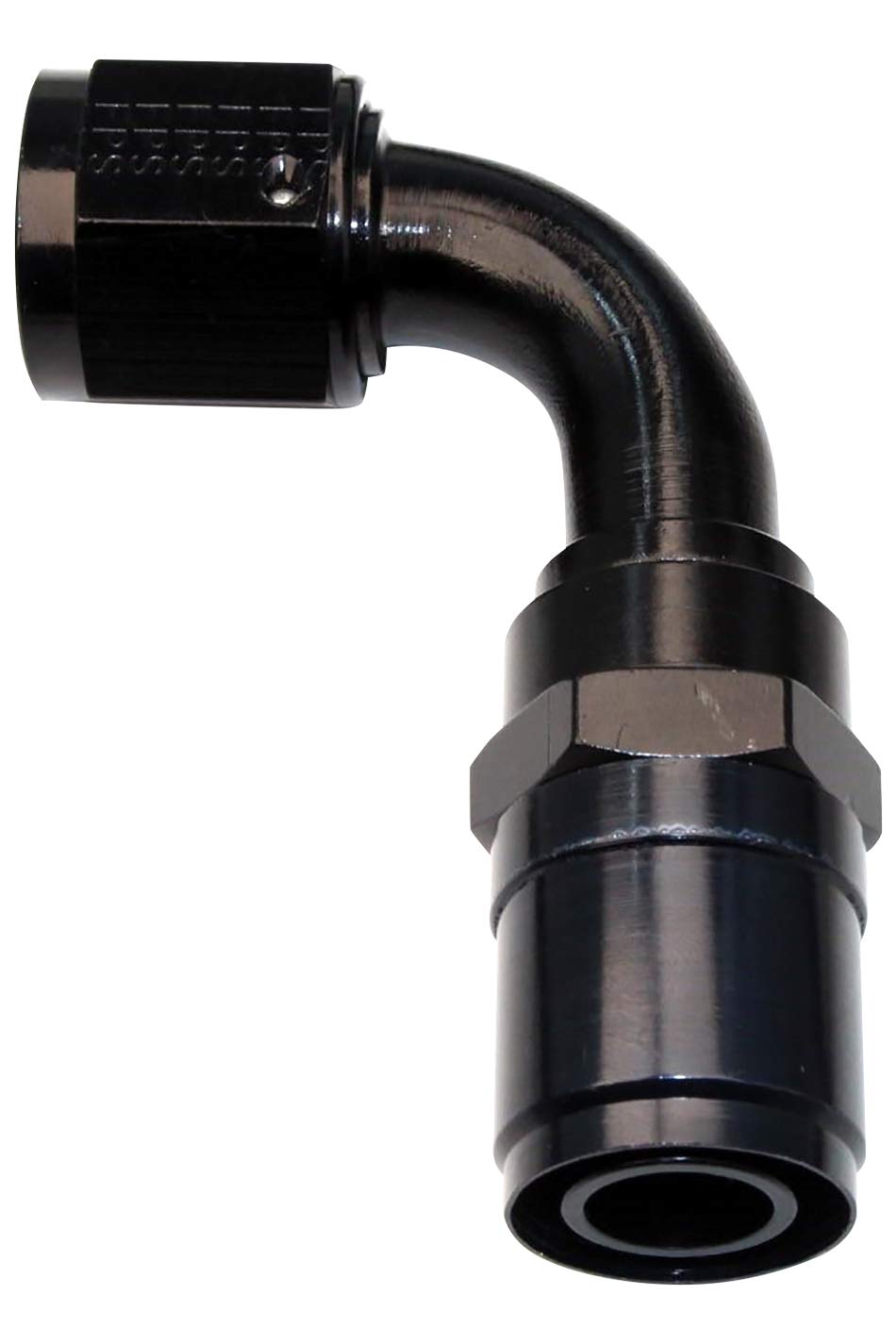 FRAGOLA 6AN Hose End Fitting, 90 Degree Crimp-On Aluminum Adapter, Black Anodized - Perfect for Fuel Lines, Oil Coolers & Hydraulic Systems in Automotive & Marine Applications