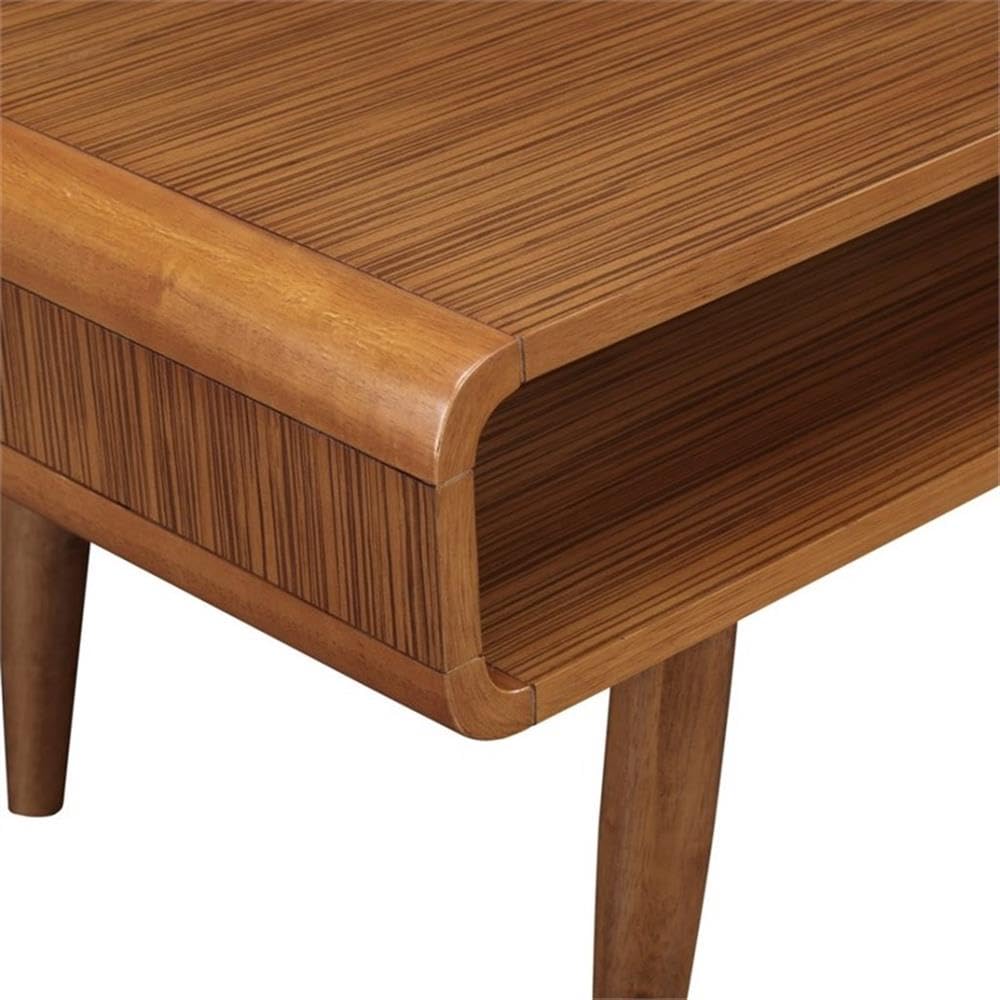 Boraam Zebra Series Halmstad Walnut Coffee Table - Modern Living Room Furniture for Home Decor & Entertaining