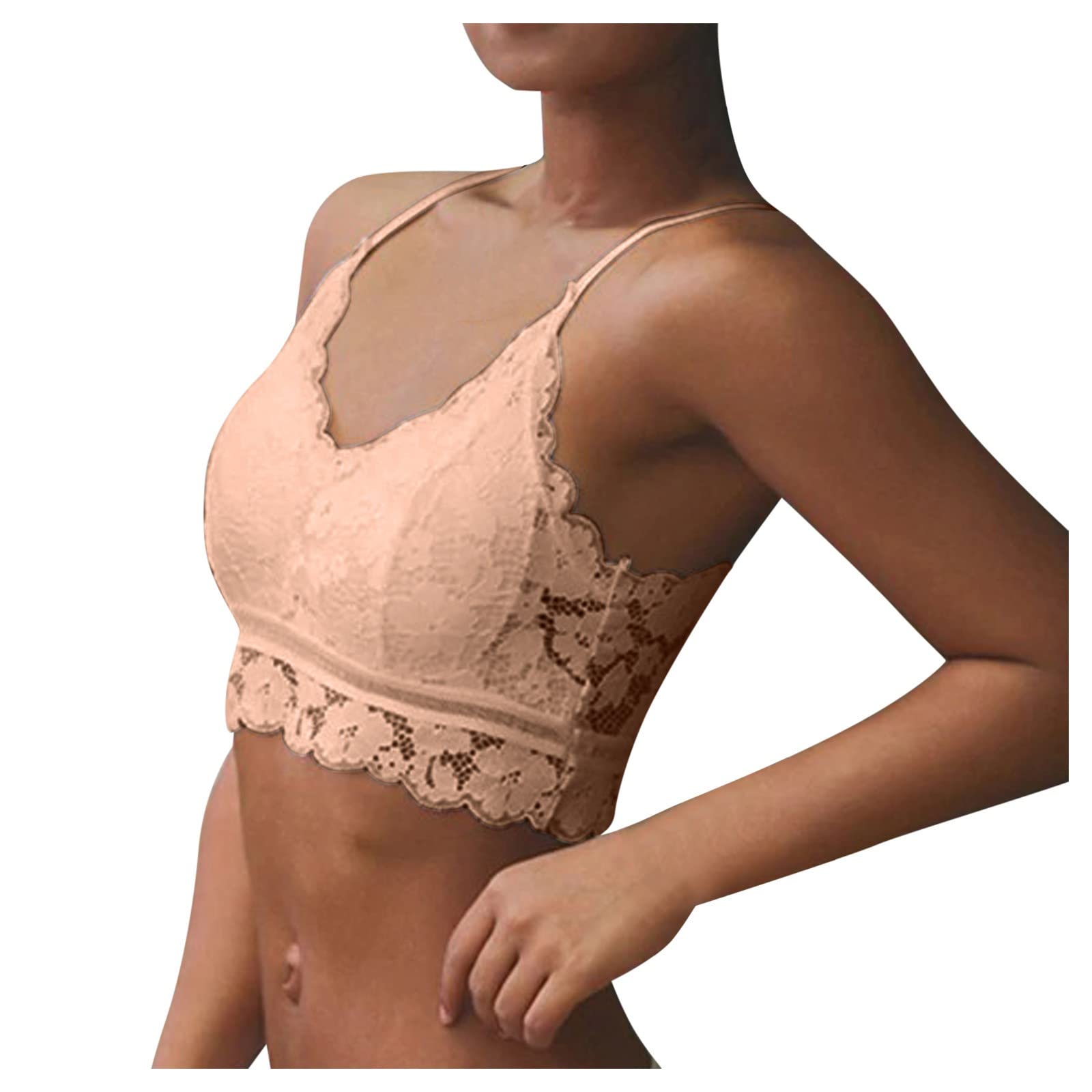 Plus Size Wireless Bra for Women - Seamless Crop Top Lingerie with V-Neck Design, Comfortable Camisole Underwear for Everyday Wear | Perfect Under Dresses, Lounge Wear & Sleepwear