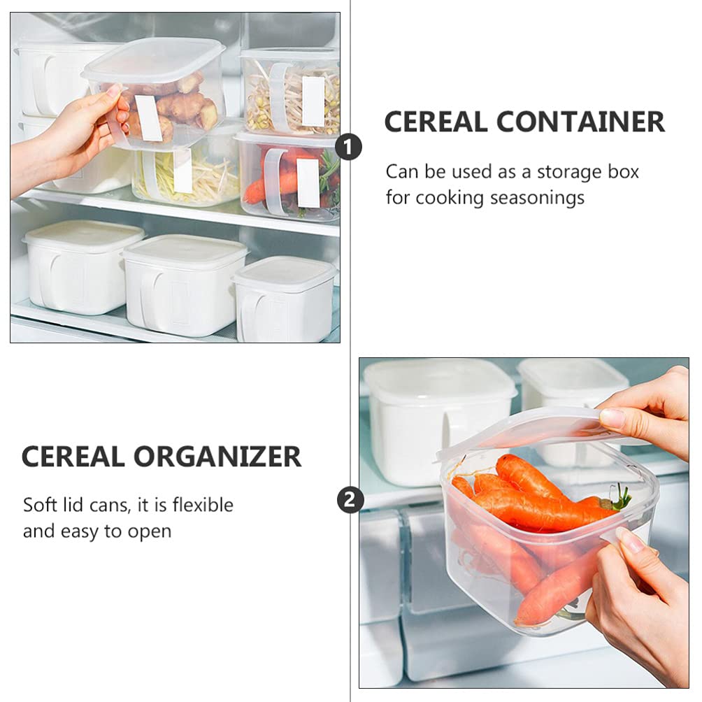 2-Pack Food Storage Containers with Handles for Kitchen & Fridge - Cereal, Dry Food Organizer