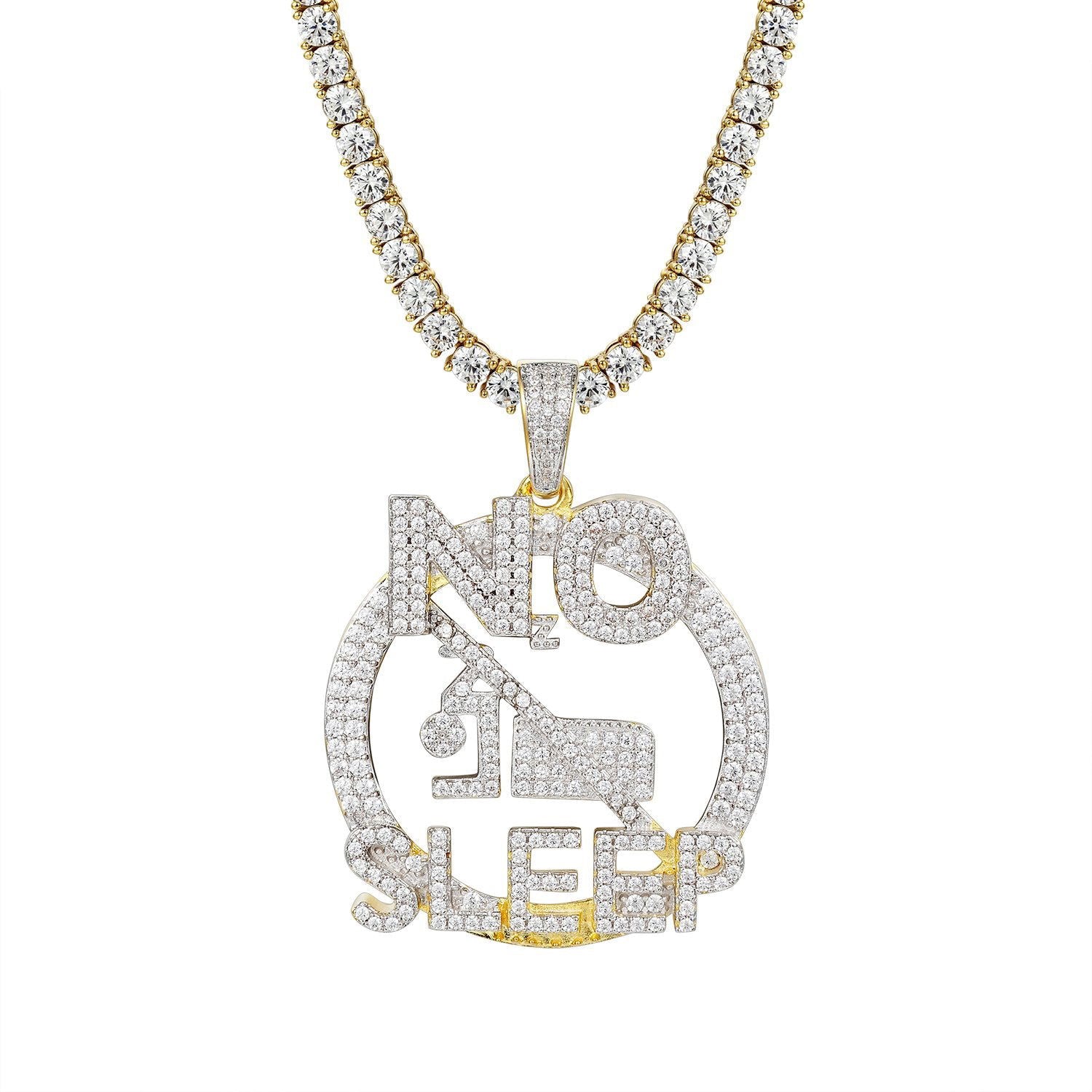 14K Gold Plated Men's Pendant Necklace with 24