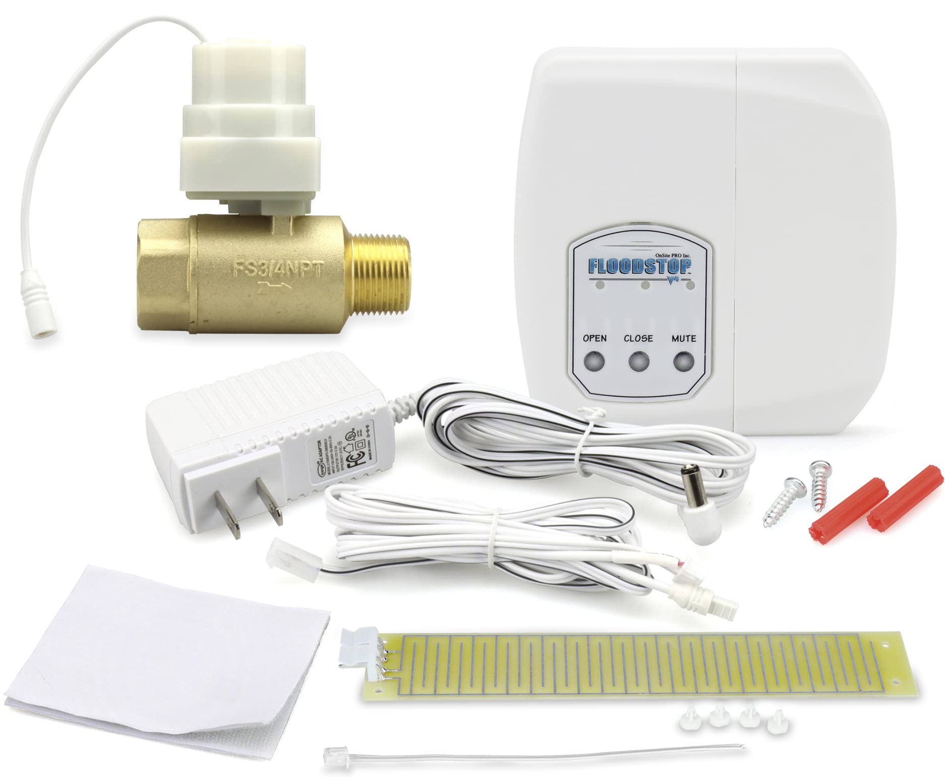 FloodStop Water Heater Leak Detector Kit with Automatic Shut-Off Valve, 3/4