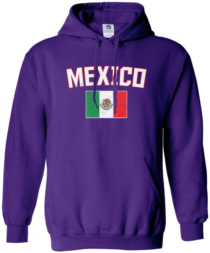 Threadrock Women's Mexico Flag Hoodie Sweatshirt - Soft Pullover Hooded Sweater for Women, Patriotic Mexican Flag Design, Comfortable Casual Wear for Everyday, Sports, and Outdoor Activities
