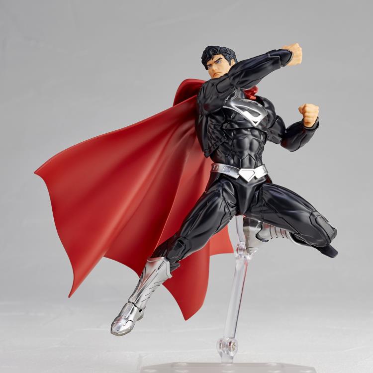 Amazing Yamaguchi Revoltech No. 027EX Superman Black Suit Action Figure - Collectible DC Comics Superhero Toy for Display & Photography
