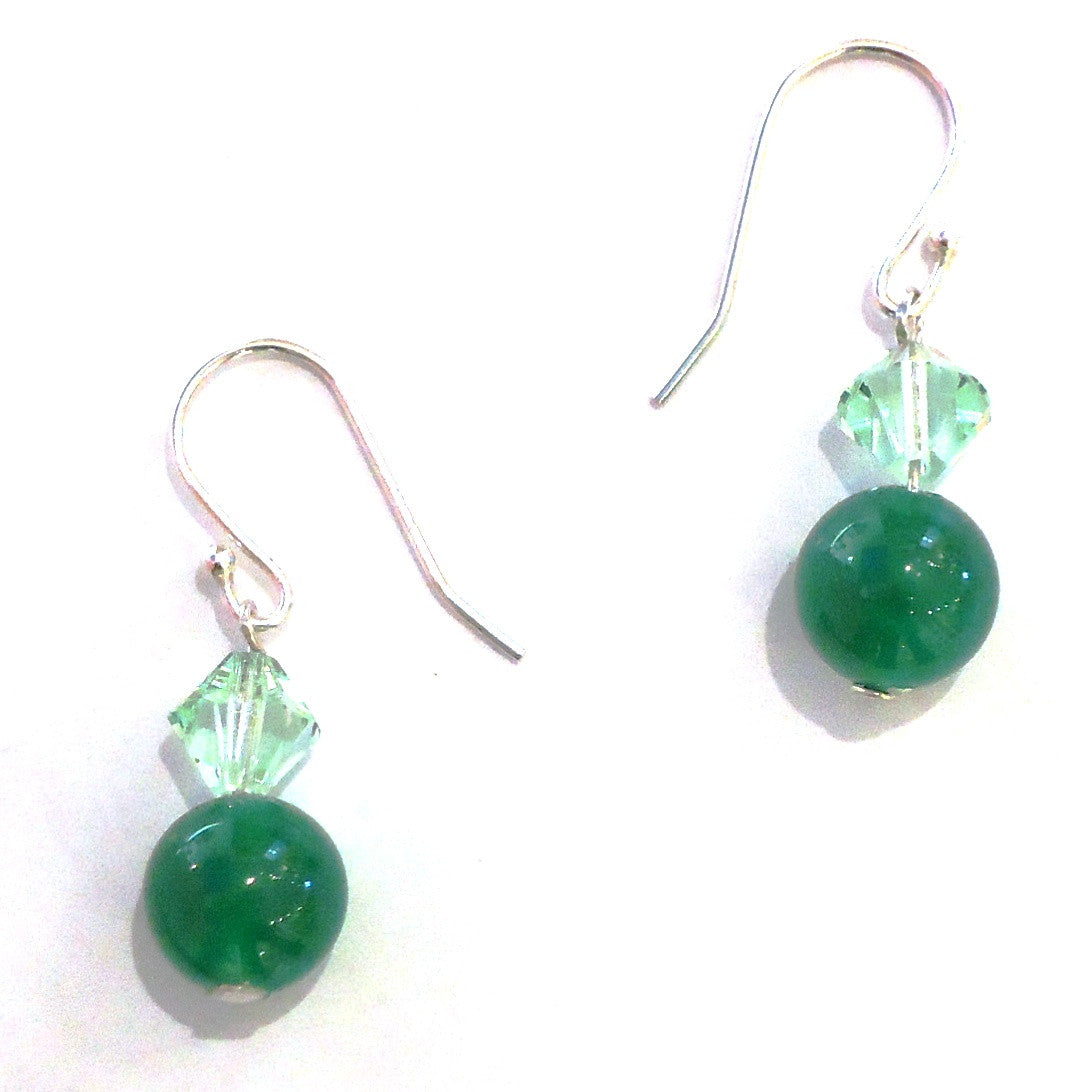 Elegant Jade and Green Crystal Earrings for Women - Perfect for Weddings, Parties & Special Occasions
