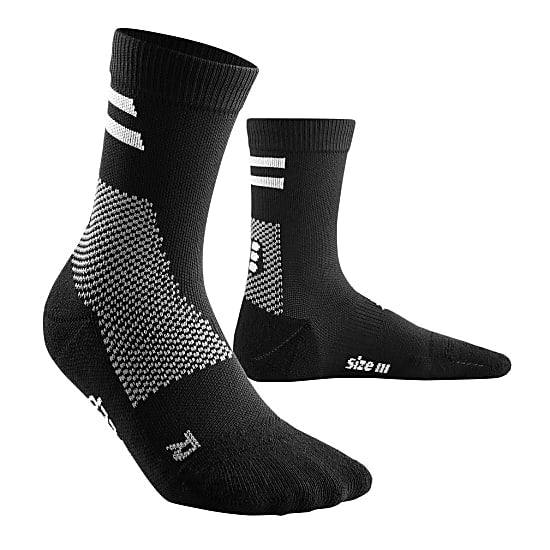 CEP Unisex Mid Cut Training Socks - Black | Performance Athletic Socks for Running, Gym & Sports | Moisture-Wicking & Supportive Design