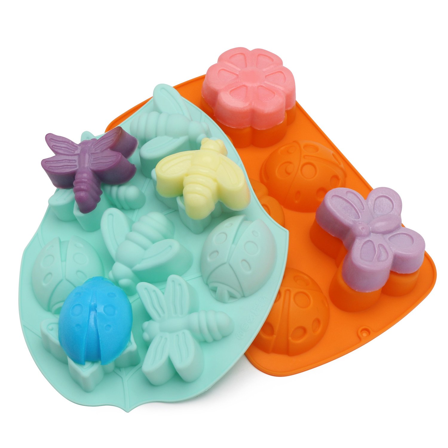 Beasea 2-Piece Silicone Butterfly Soap Molds for DIY Soap, Chocolate, Candy & Cupcakes - Reusable Cake Pop & Ice Cube Molds for Baking, Party Favors & Home Decor