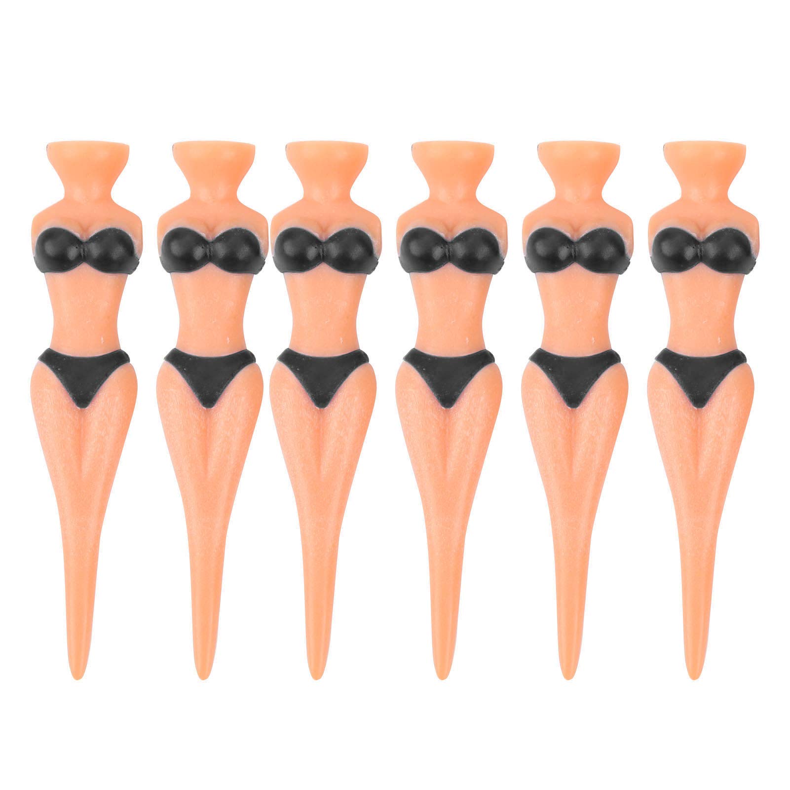 80mm Sexy Bikini Lady Golf Tees - Plastic Divot Tool Accessories (Pack of 6) | Perfect for Women's Golf Parties, Bachelorette Events & Fun Course Outings