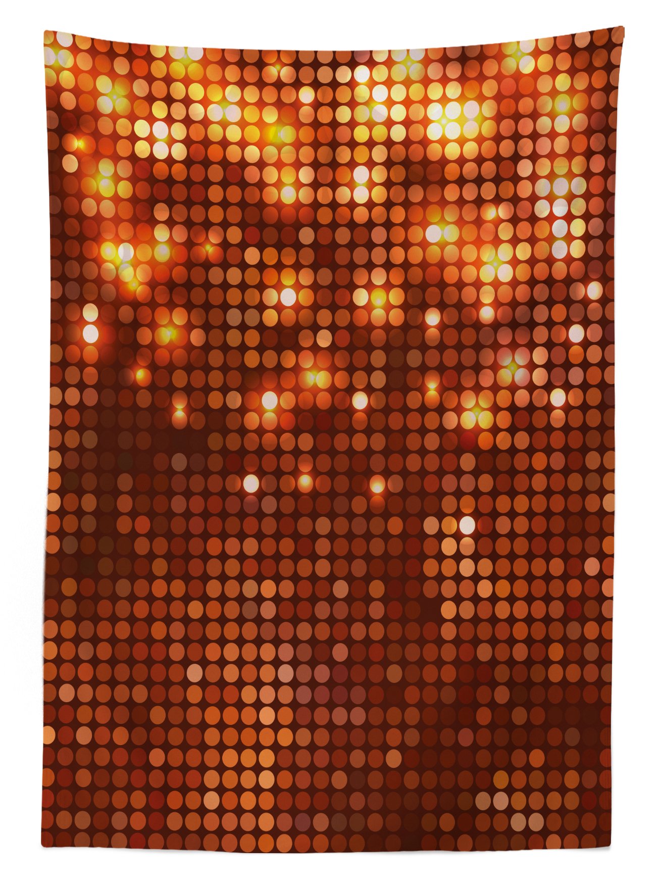 Ambesonne Abstract Outdoor Tablecloth - Symmetric Dots Pattern, Vivid Colors, Spotty Mosaic Design - Washable Picnic Table Cover 58x84 Inches in Orange, Dark Orange & Yellow - Perfect for BBQs, Garden Parties & Outdoor Dining
