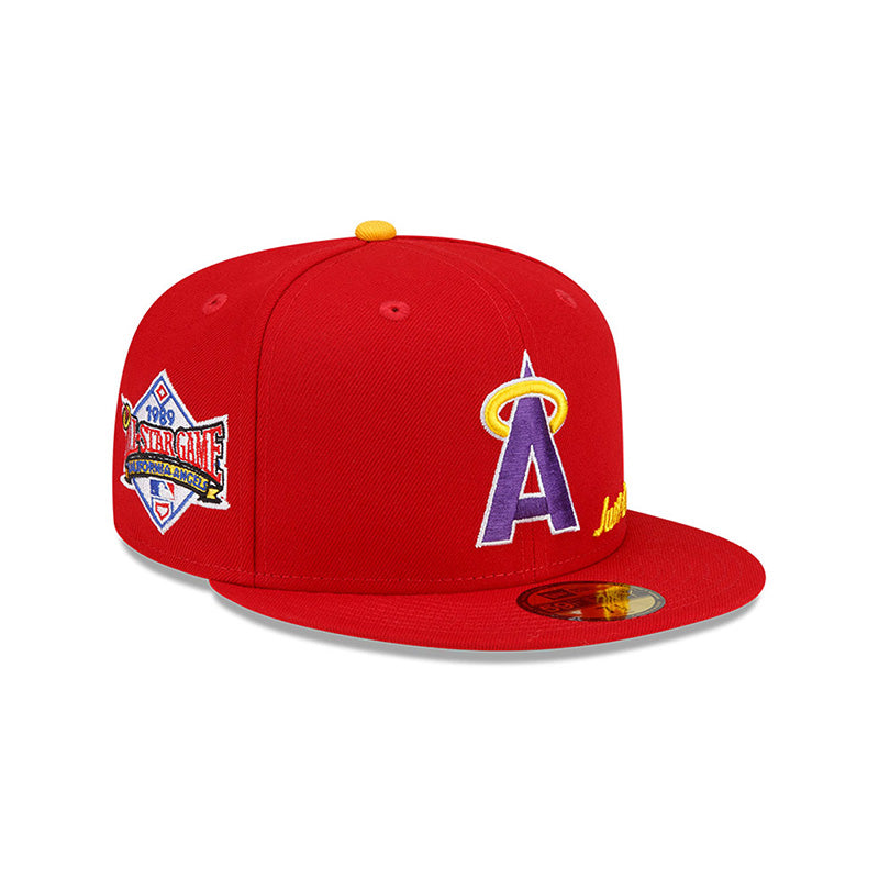 Los Angeles Angels 59FIFTY Fitted Hat - MLB Baseball Cap for Men, Red 89 ASG Style - Perfect for Games, Fan Gear & Casual Wear