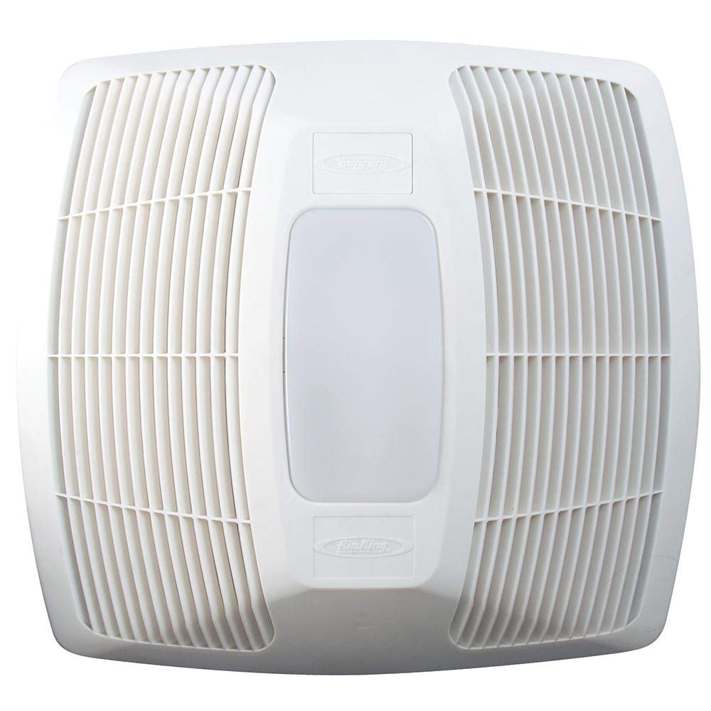 Air King White 150 CFM Single Speed Humidity Sensing 0.6 Sone Ceiling Exhaust Bath Fan with LED Light - Energy Star Certified EVLDH - Perfect for Bathrooms, Laundry Rooms & Kitchens