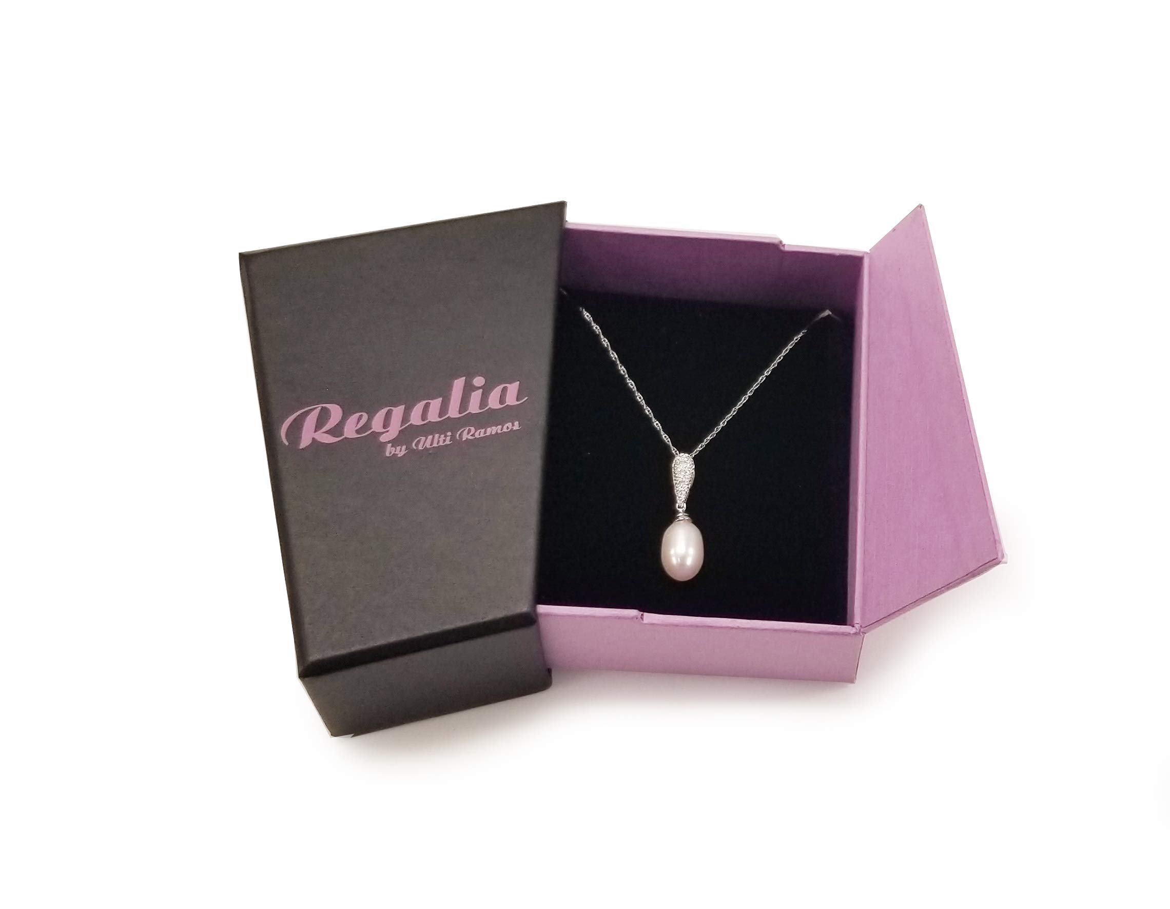 14K Gold Cultured Freshwater Pearl & White Diamond Pendant Necklace - 0.02cts Elegant Jewelry for Women, Perfect Gift for Anniversary, Wedding & Special Occasions