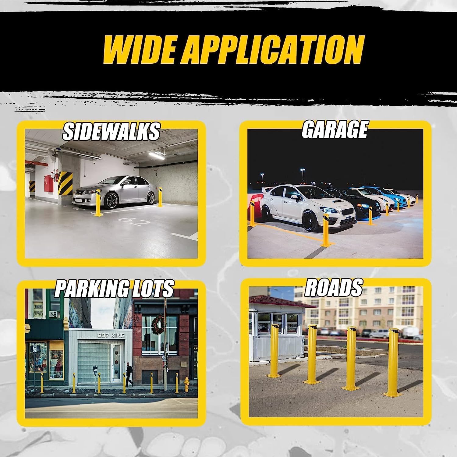 Yellow Safety Bollard 4-Pack - 42