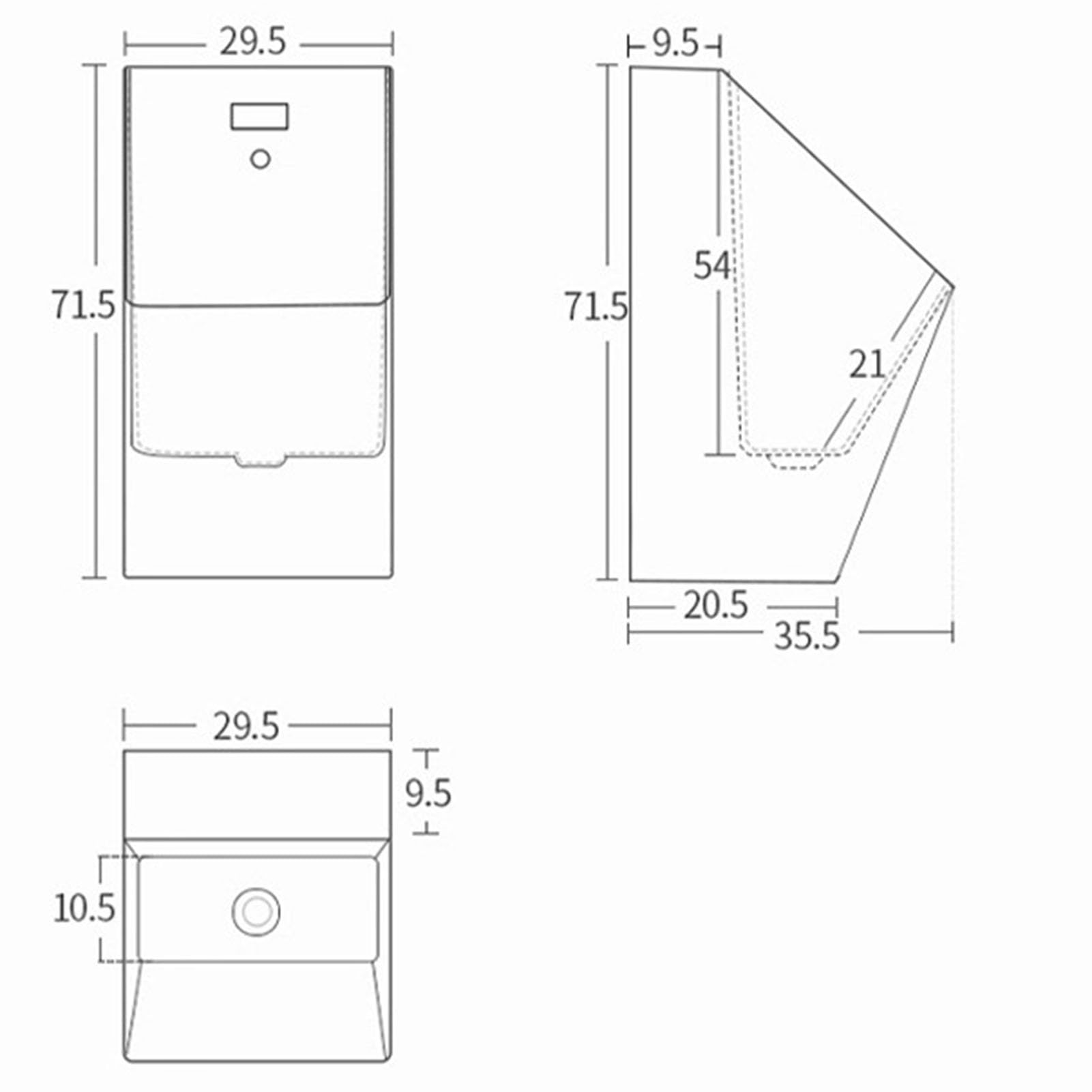 Automatic Sensor Urinal - Stainless Steel Wall-Mounted High-Efficiency Flushing Toilet for Commercial & Public Restrooms - Water Saving, Odor Control & Hands-Free Design - Ideal for Offices, Malls, Airports & High-Traffic Bathrooms
