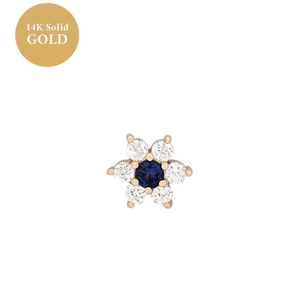 Zodiac Flower Birthstone Cartilage Piercings Stud Earrings | HSEK2311 | Perfect for Daily Wear, Gift Giving & Zodiac-Themed Jewelry Collections