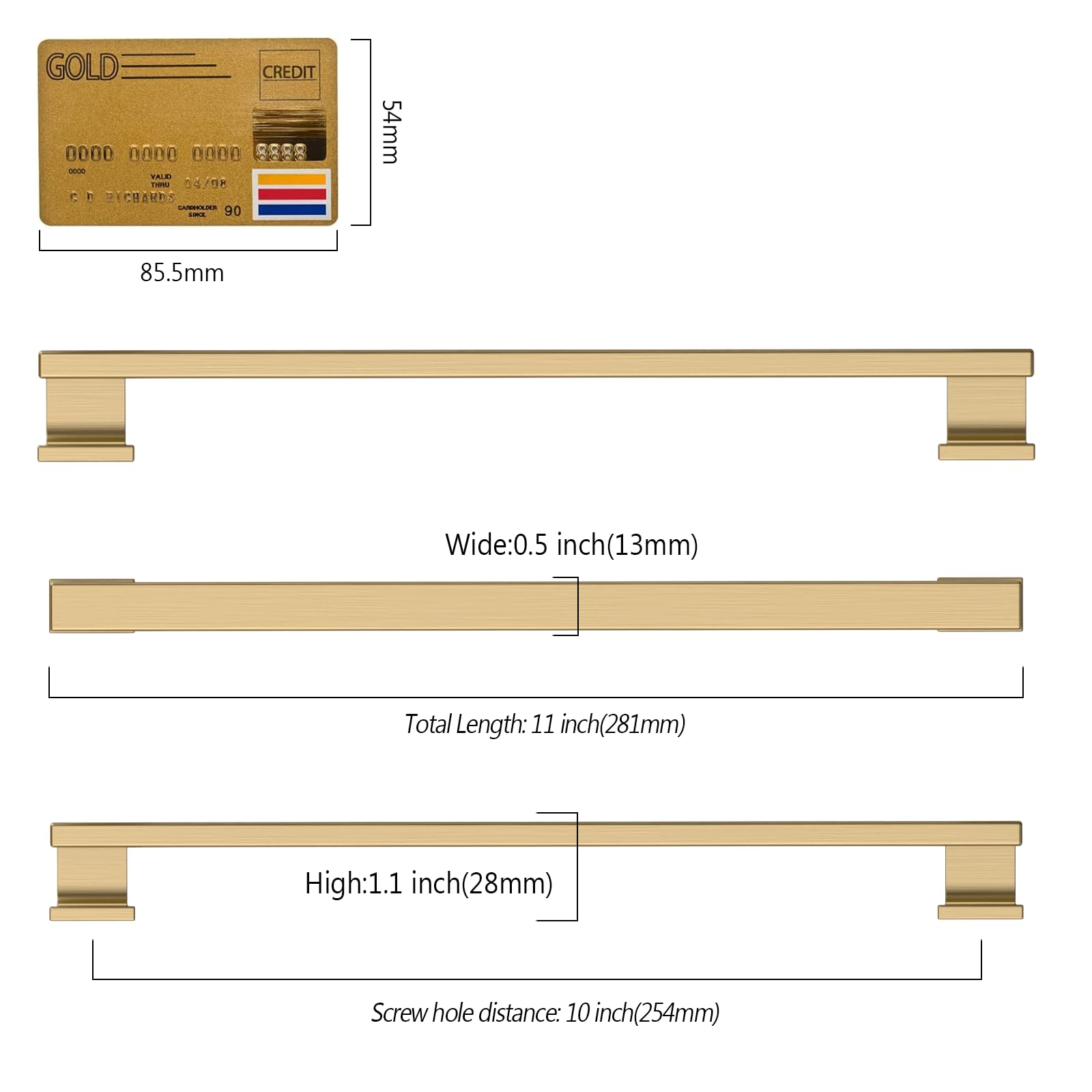 Amerdeco 6 Pack 10 Inch Champagne Bronze Cabinet Pulls - 254mm Hole Centers - Elegant Kitchen Cabinet Handles & Drawer Pulls for Modern Cabinets, Cupboards & Furniture (ZH00013) - Perfect for Home Renovation & DIY Projects