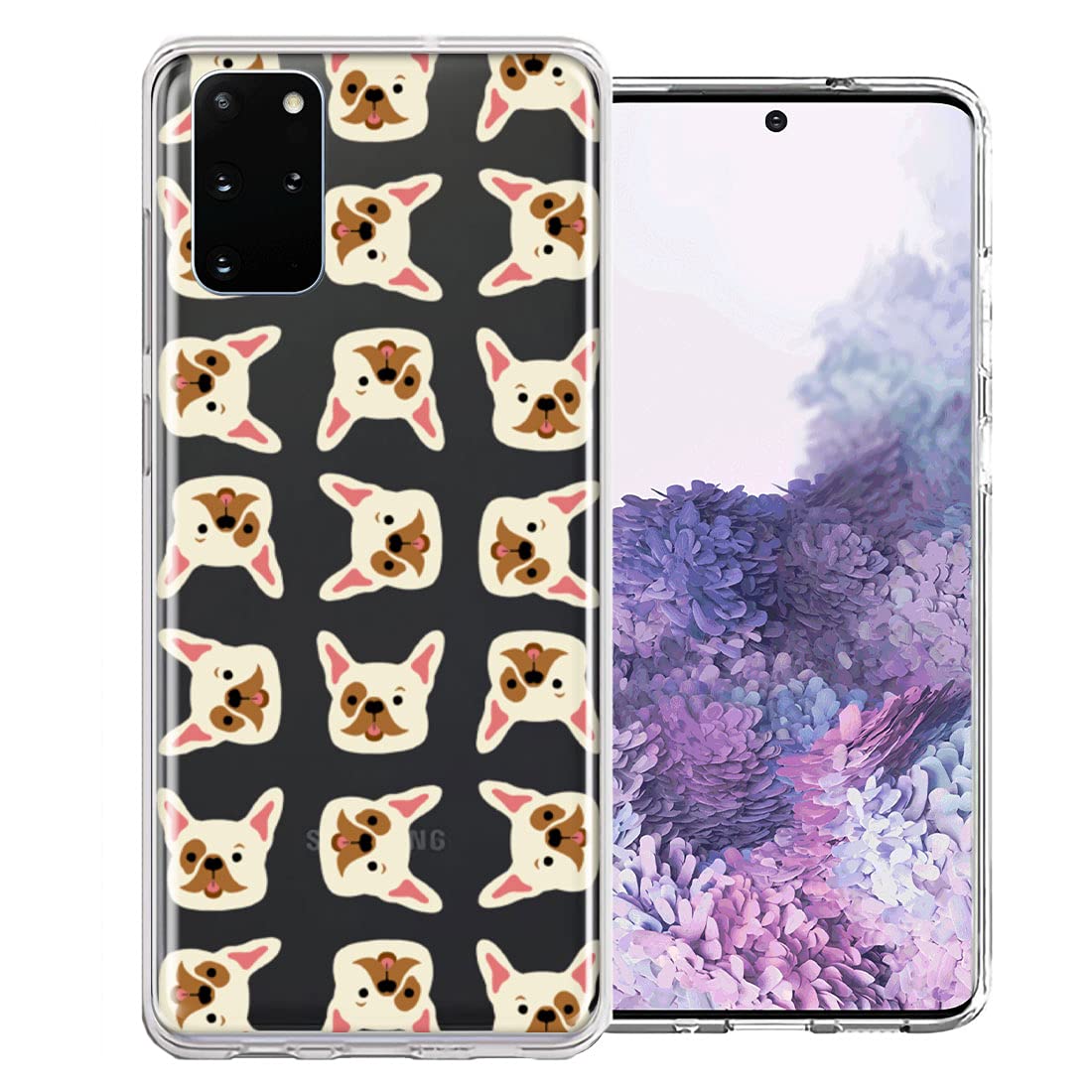 Samsung Galaxy S20 Case - Frenchie Bulldog Polkadots Design Double Layer Protective Phone Cover | Shockproof & Scratch Resistant for Daily Use, Work & Travel