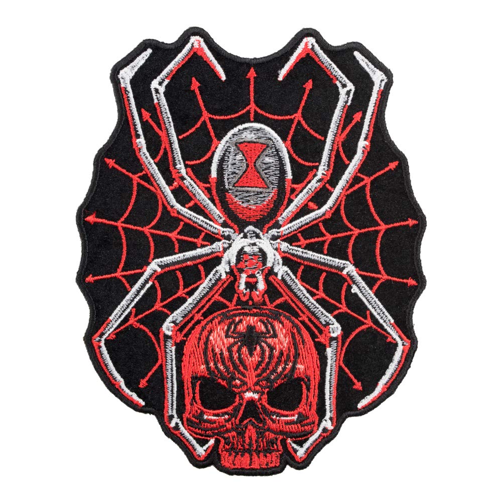 Spider Web Iron On Patches for Clothing - 4x5 Inch Red Black Embroidered DIY Sew On Patches for Jackets, Jeans, Bags - Gothic Decor, Punk Fashion, DIY Costume Accessories