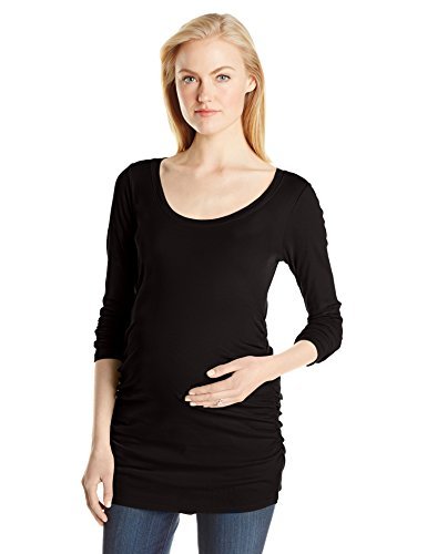 LA Made Women's Maternity Long Sleeve Basic Tee - Soft Cotton Pregnancy Shirt for Everyday Comfort | Perfect for Work, Casual Wear & Maternity Photos