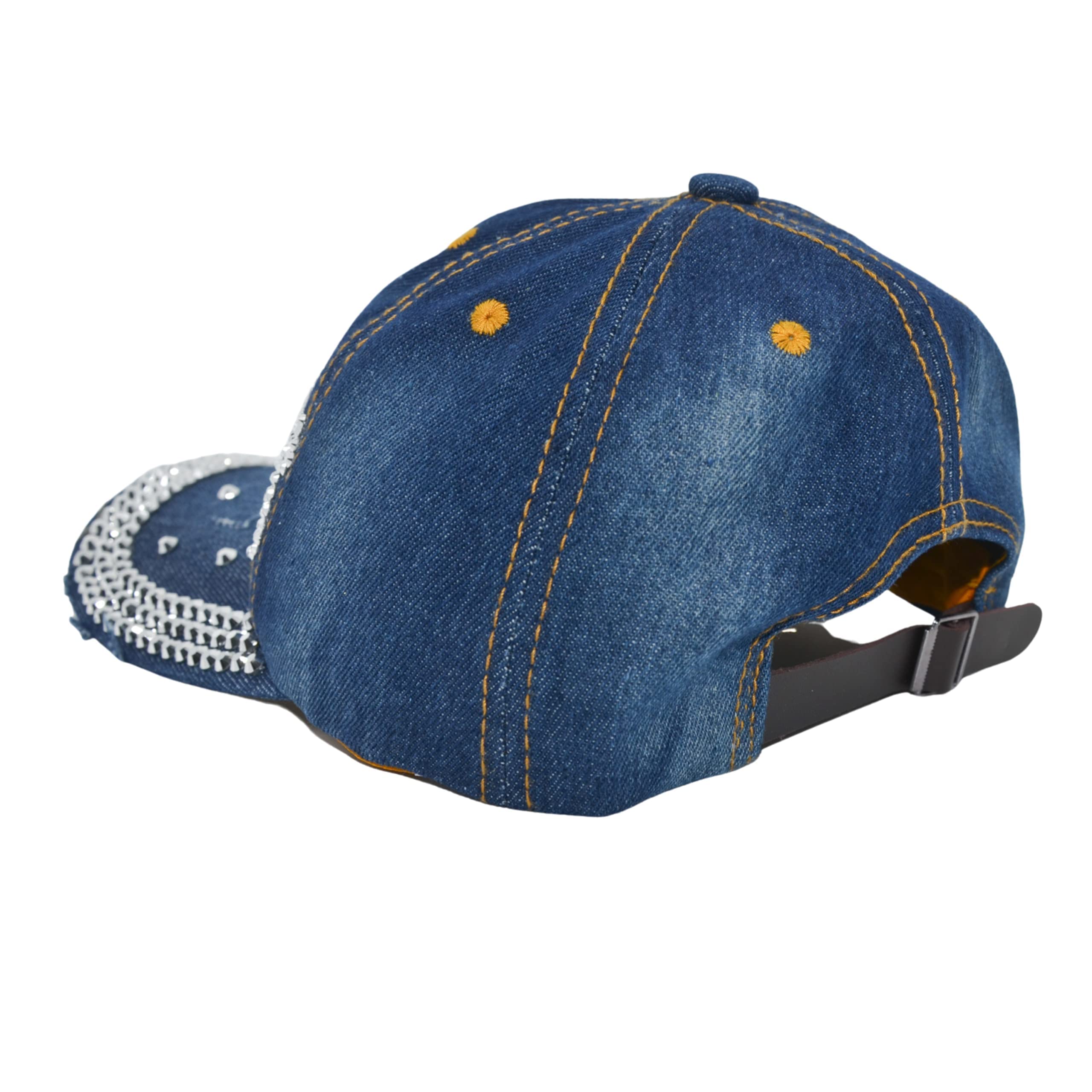 Sparkly Rhinestone Baseball Cap for Women - Stylish Bejeweled Distressed Denim Hat with Bling, Fashion Accessory Gift | Perfect for Parties, Concerts & Everyday Glam