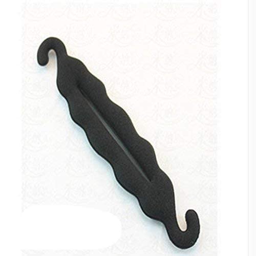 Magic Clip Twist Turn & Tie Hair Donut Maker - Sponge Bun Curler Shaper for Women & Girls (Black, Pack of 1) | Easy Updo Hairstyles for Work, Party & Everyday Use