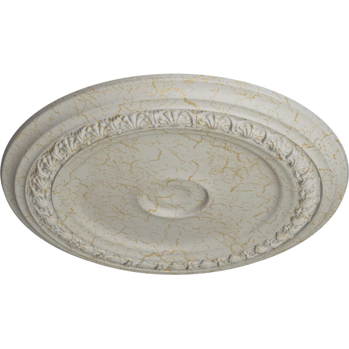 Ekena Millwork CM31CAPCC 31-inch Carlsbad Ceiling Medallion - Hand-Painted Cream Crackle Finish, Fits 5.5