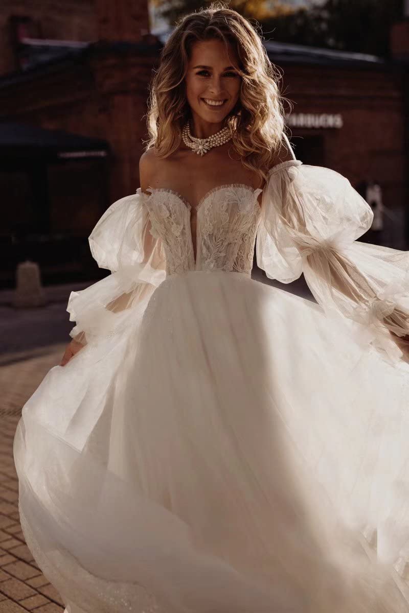 Elegant UZN Women's Wedding Dress 2023 - Boho Lace Tulle Bridal Gown for Summer Weddings, Beach Ceremonies & Romantic Outdoor Events