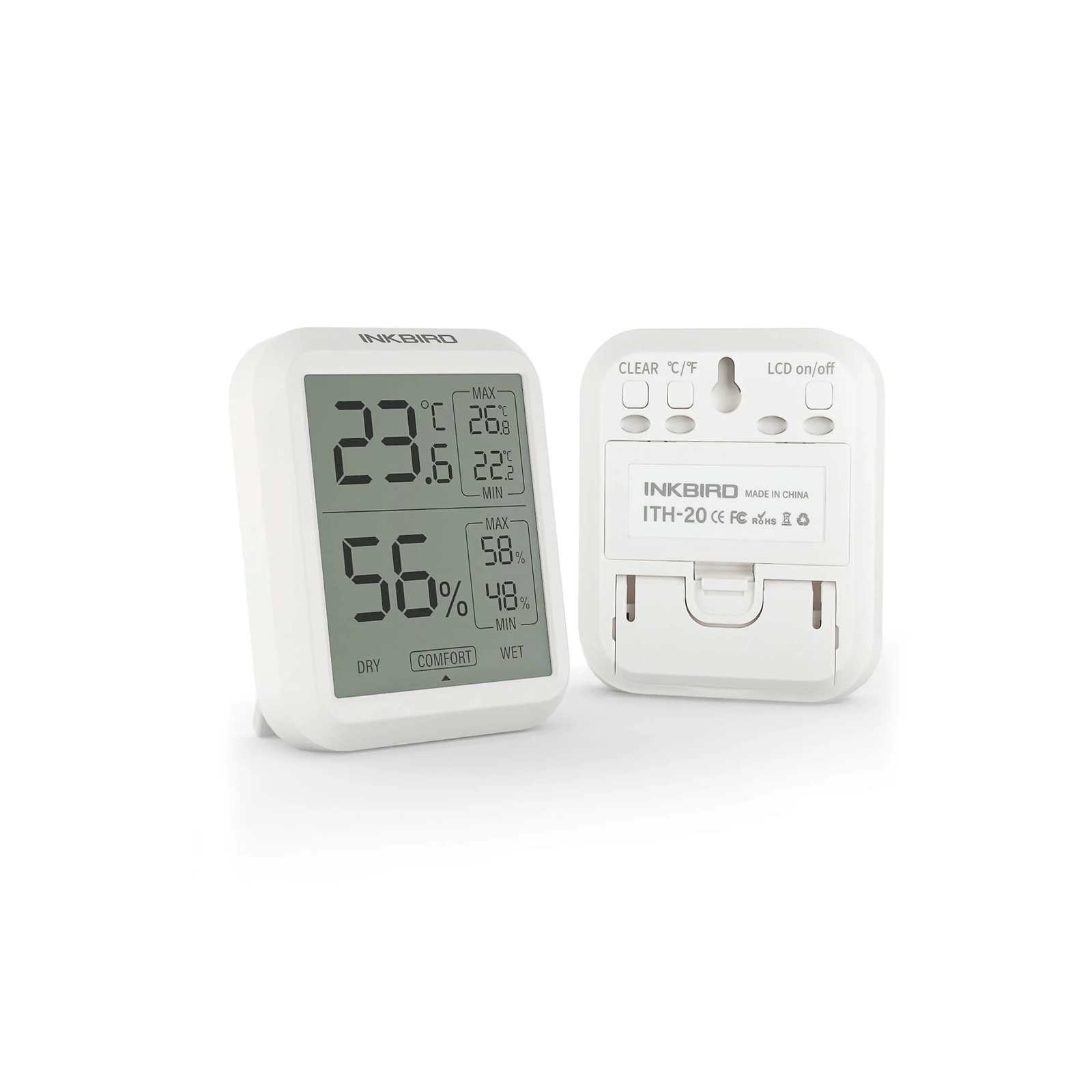 Digital Hygrometer Thermometer ITH 20 - Accurate Indoor Temperature & Humidity Monitor for Home, Office, Greenhouse - Perfect for Baby Rooms, Wine Cellars, and Plant Care