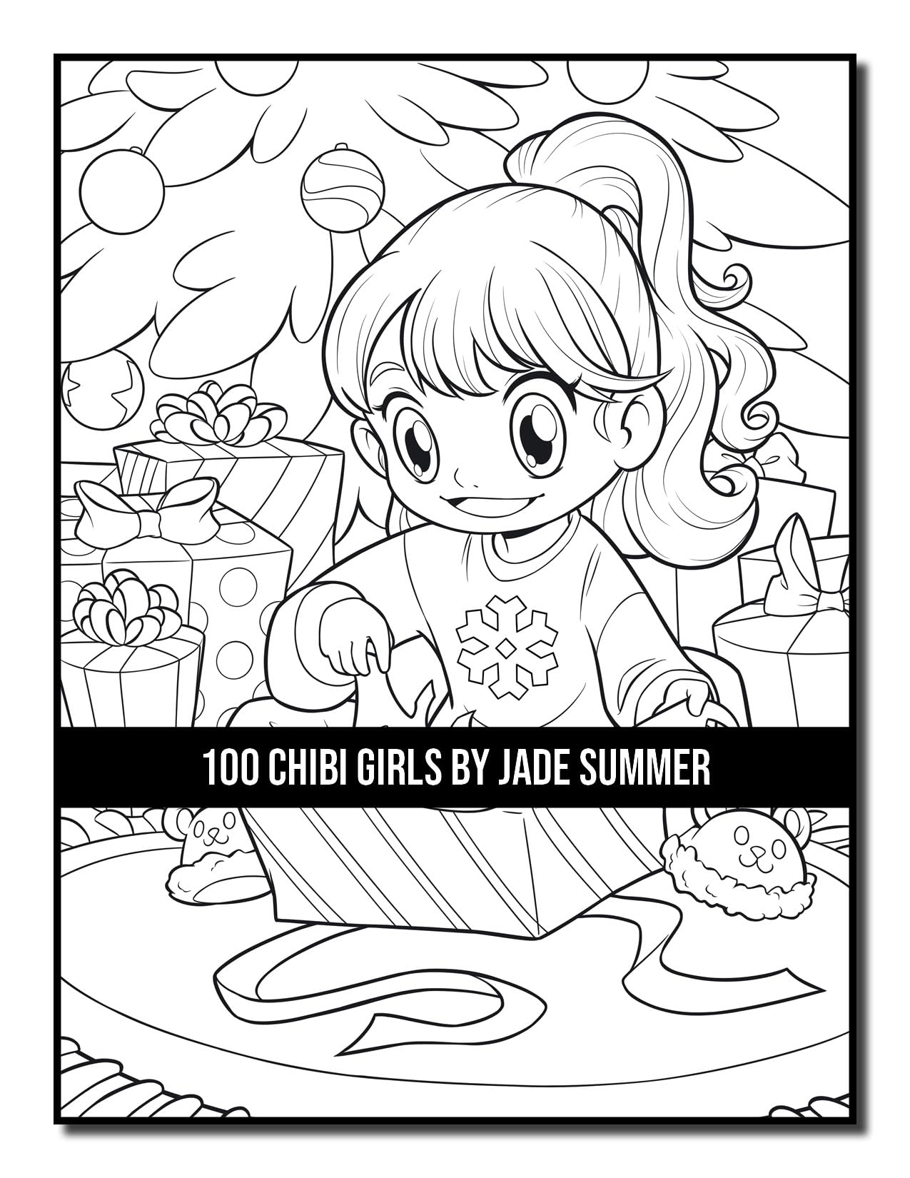 100 Chibi Girls: Cute & Fantasy Adult Coloring Book with Horror & Christmas Themes - Perfect for Stress Relief, Gifts & Creative Relaxation