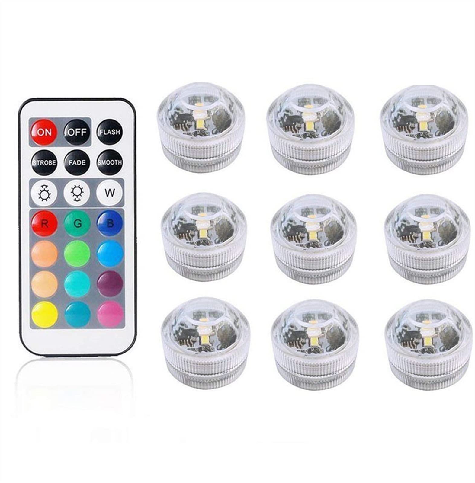 Submersible LED Pond Lights - RGB Color Changing Waterproof Lights with Remote Control for Aquarium, Vase, Pond, Pool & Garden | Perfect for Underwater Night Lighting, Party Decor & Outdoor Water Features