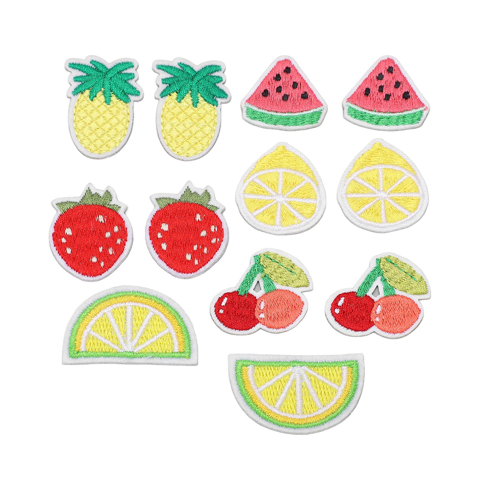 12PCS Iron On Embroidered Fruit Patches - Colorful Eye-Catching Applique for DIY Clothing, Bags, Hats & Accessories - Perfect for Customizing Jeans, Jackets & Backpacks (Strawberry, Lemon, Watermelon Designs)