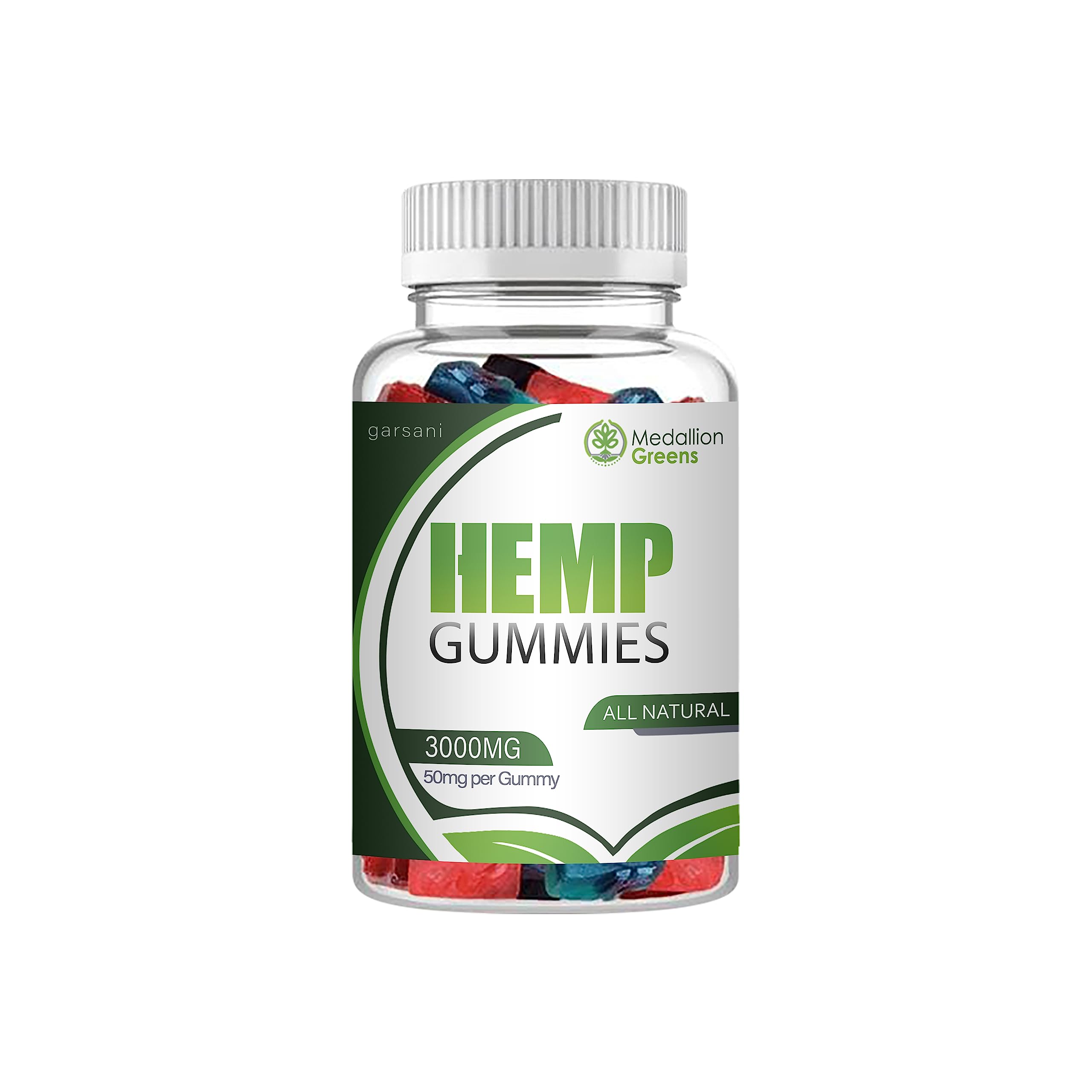 Premium Hemp Gummies for Relaxation & Sleep - Medallion Greens (60 Count, THC-Free) - Perfect for Stress Relief & Nighttime Wellness